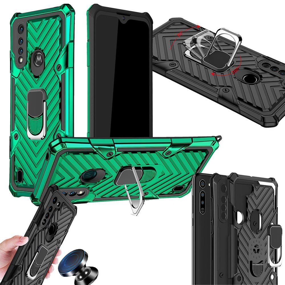 Wigento Handyhülle »Für Motorola Moto G8 Power Lite Hybrid Case Metall  Armor Dunkelgrün Handy Tasche Hülle Cover Schutz« online kaufen | OTTO