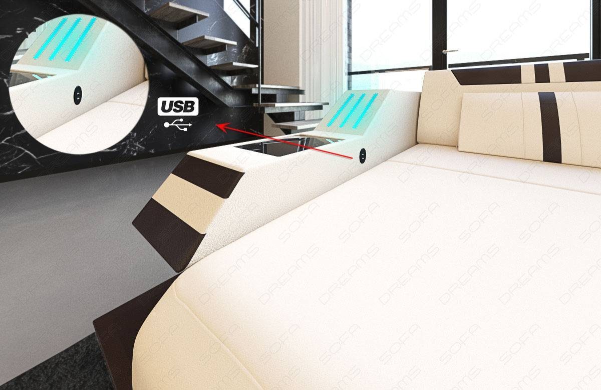 Sofa Dreams Wohnlandschaft Design Polster Stoff Sofa Ragusa U Form H Strukturstoff Stoffsofa, Couch wahlweise mit Hocker
