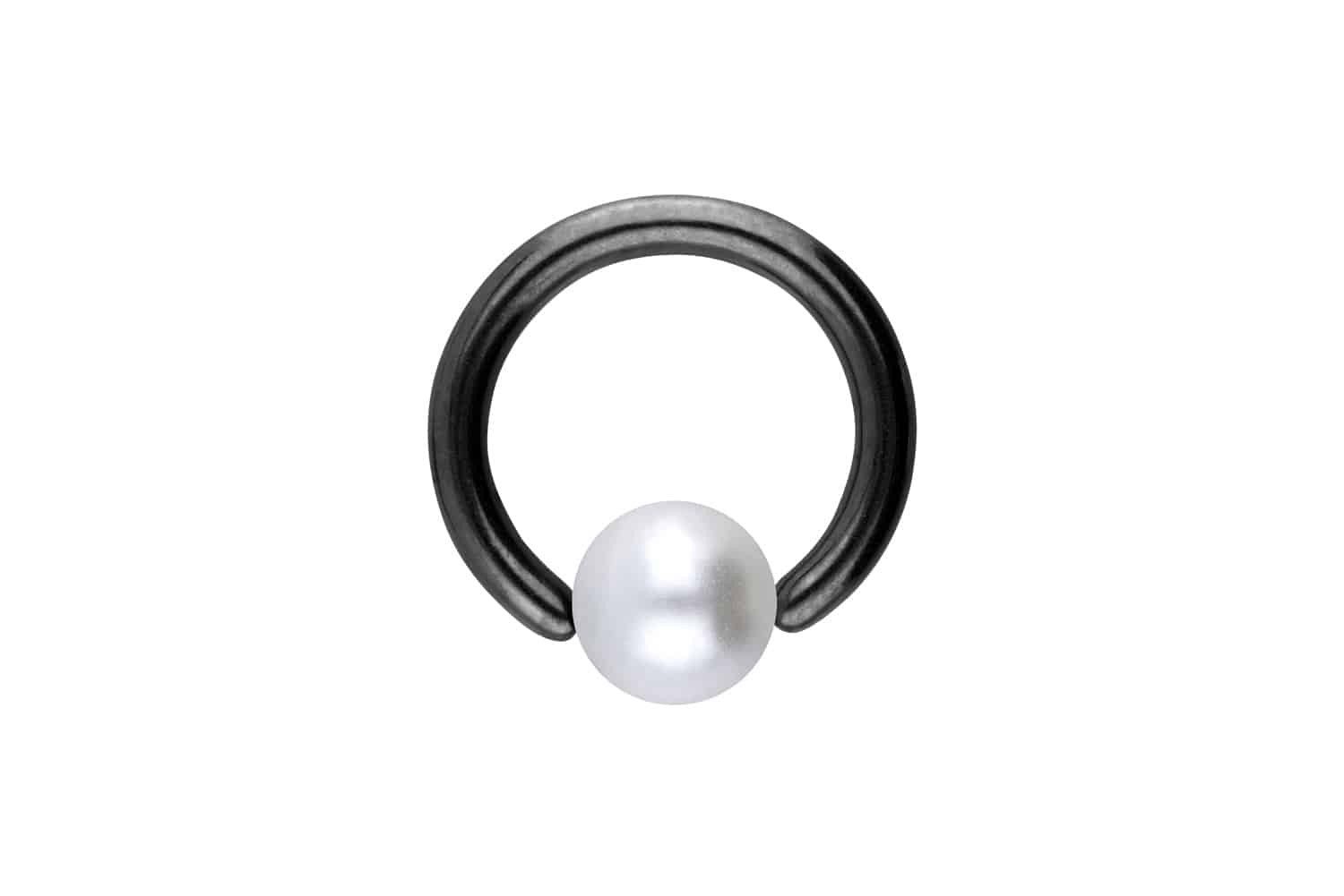 PIERCINGLINE Nasenpiercing Chirurgenstahl Klemmkugelring SYNTHETISCHE PERLE (Klemm-Ringe, 1-tlg)
