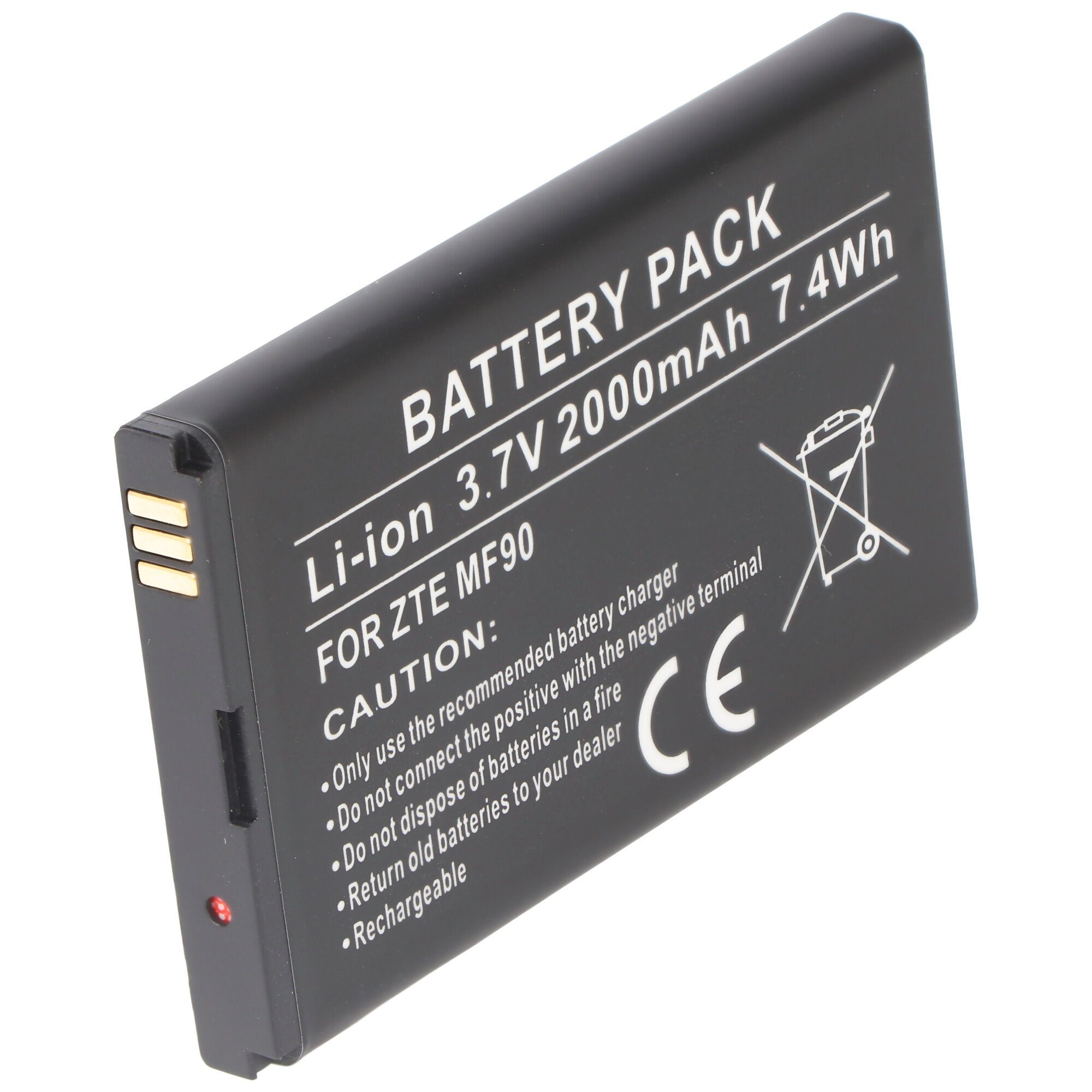 Akku passend für ZTE MF90, Li-Ion, 3,7V, 2000mAh, 7,4Wh Akku