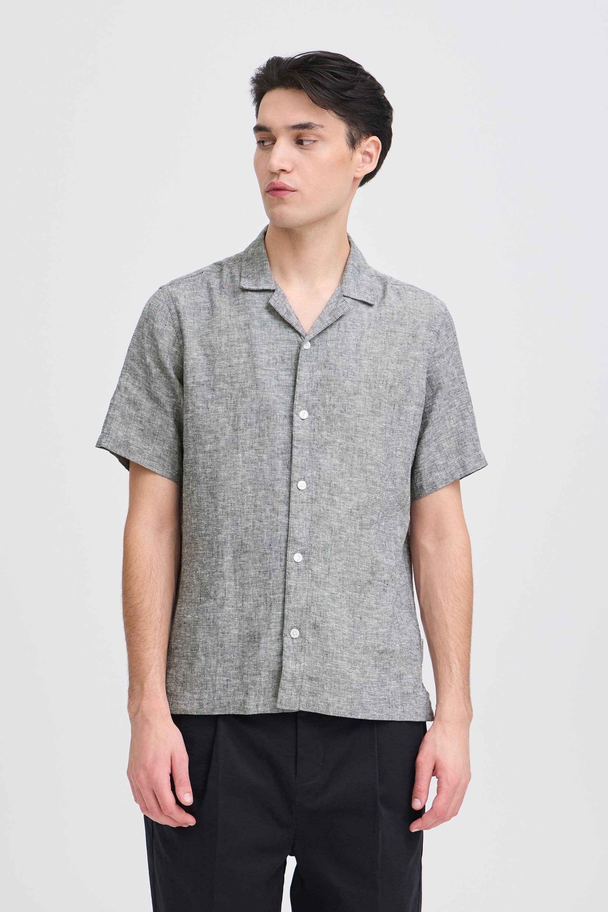 Casual Friday Leinenhemd CFSauby Leinen-Mix-Hemd mit Cuba-Kragen