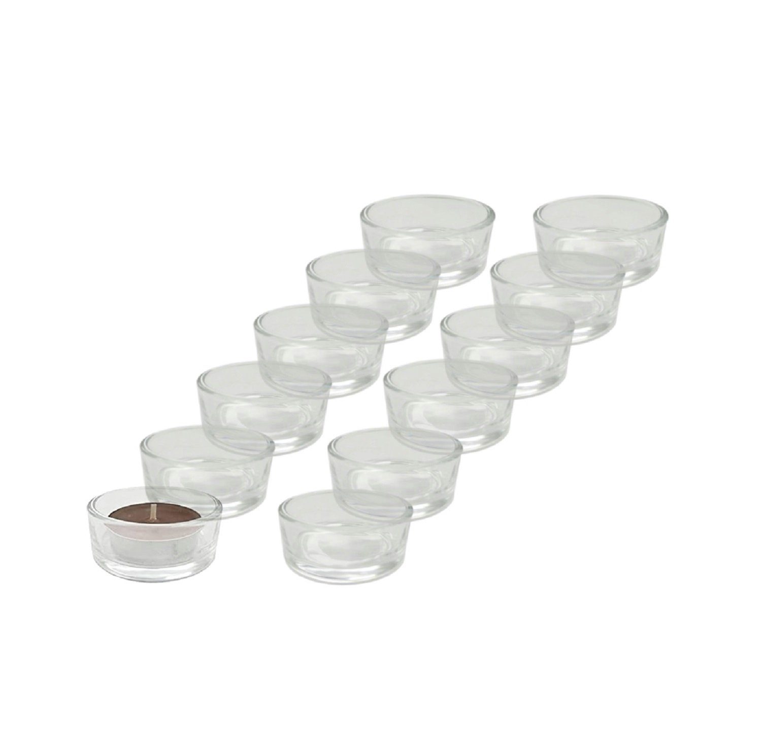 Provance Teelichthalter Teelichtgläser Teelichthalter 5 x 3,5 cm Glas  Transparent (Set, 12 St), Glas