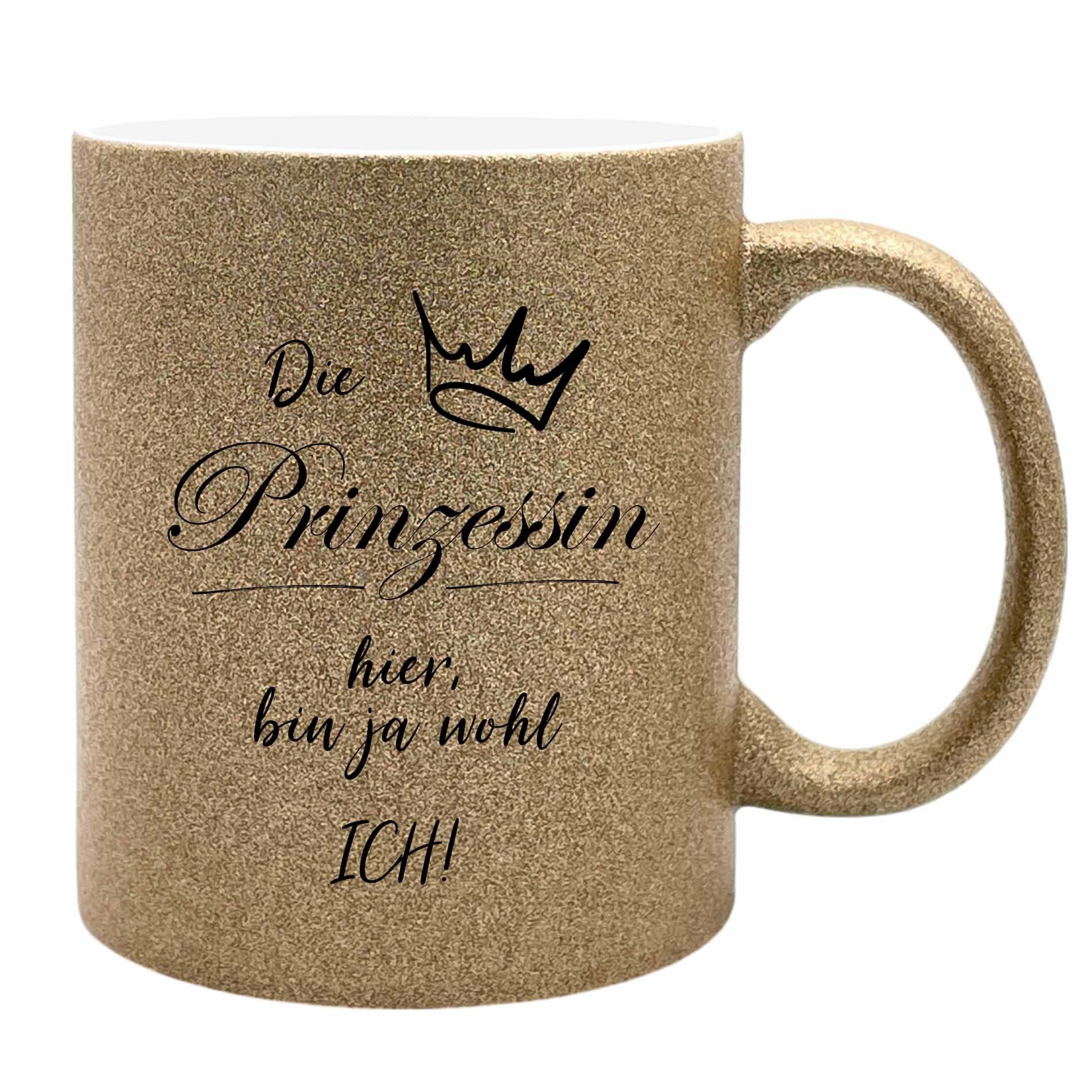 Camolo Tasse Glitzer Keramik Tasse - Die Prinzessin hier, bin ja wohl ich!, Keramik