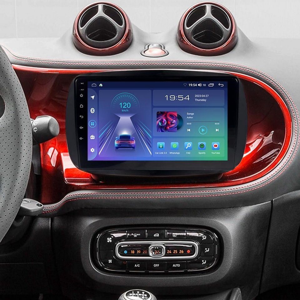 GPS android GABITECH 9 Mercedes zoll Autoradio Einbau-Navigationsgerät für Fortwo 12 2014-2019 Smart
