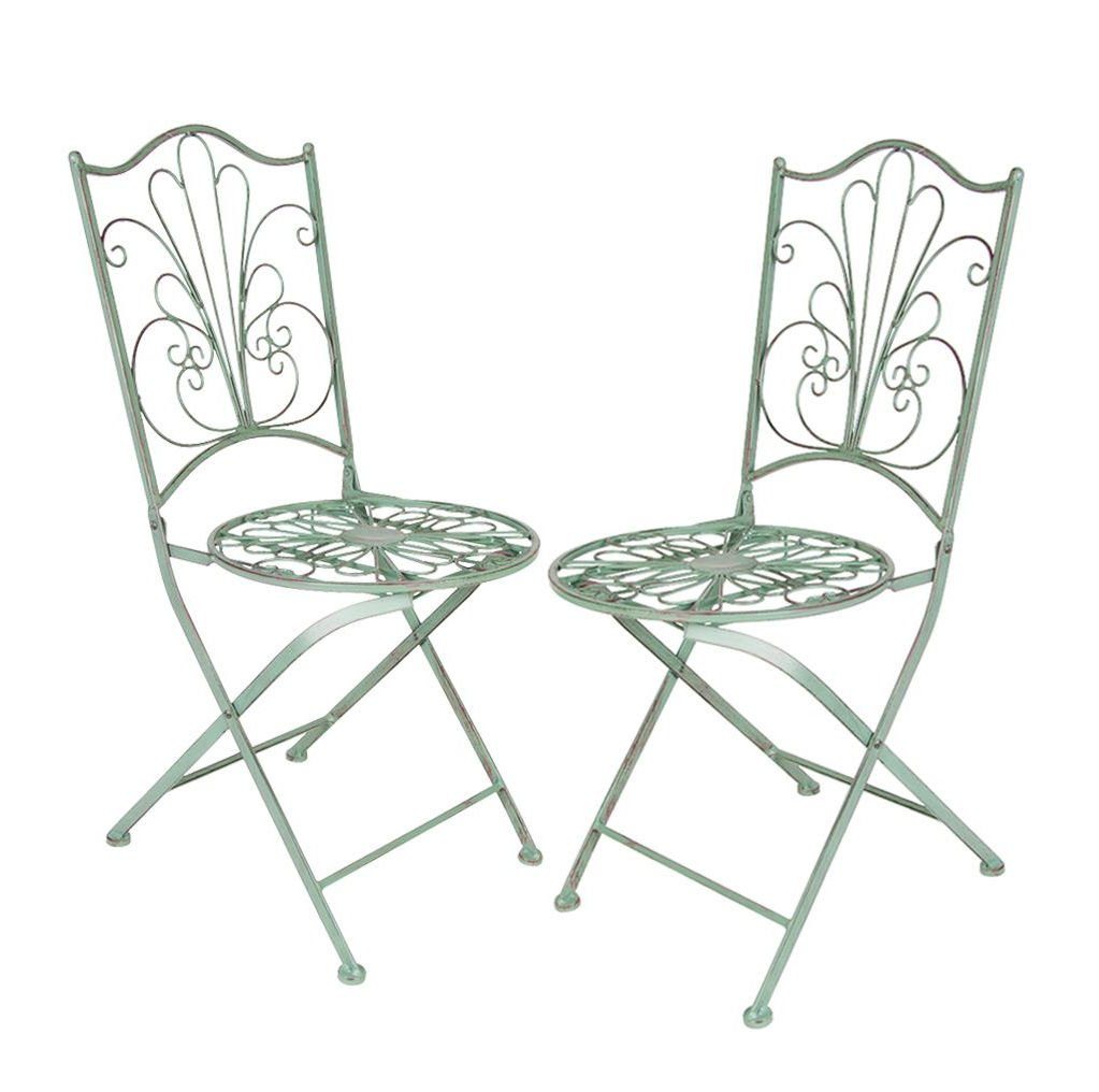 Bistrostuhl Metall Bistrostuhl antik grün - 2er Set