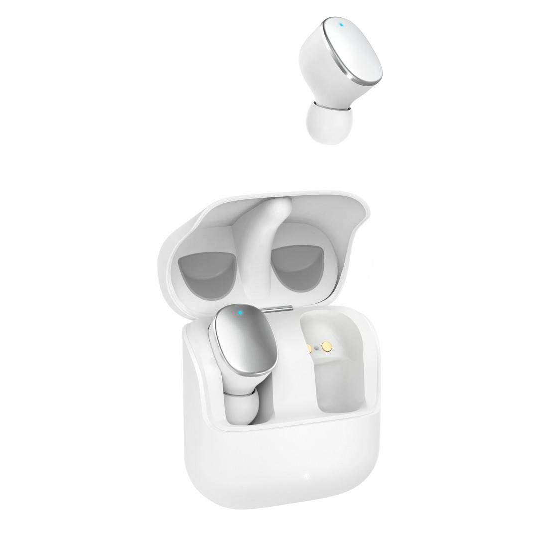 Hama Spirit Pure True Wireless, In Ear BT Kopfhörer kabellos Bluetooth-Kopfhörer (Google Assistant, Siri, Finger-Touch Sensor, Lautstärkeregler,Rufannahmetaste, Sprachsteuerung) weiß