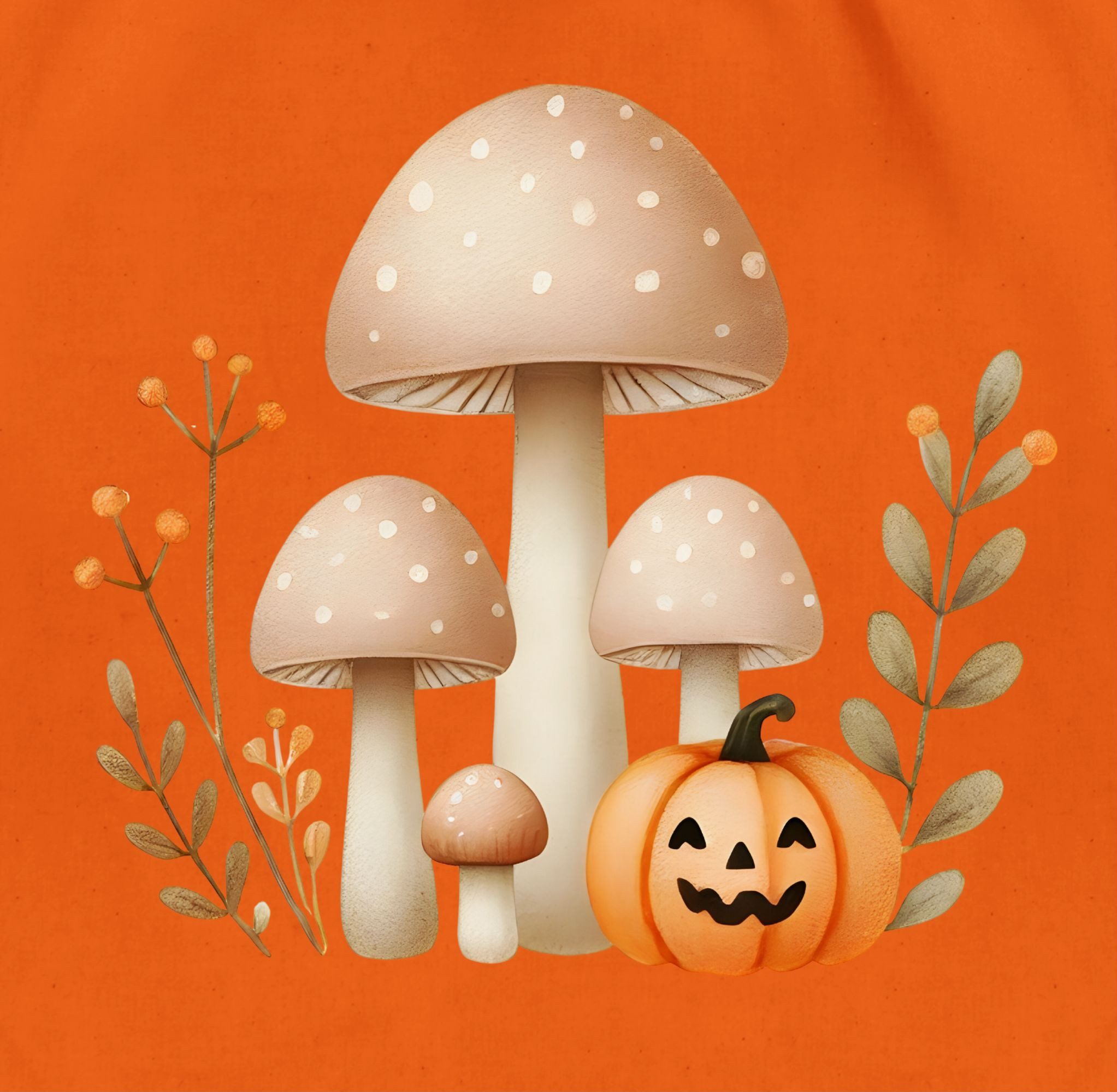 Shirtracer Turnbeutel Süße Pilze mit Kürbis, Herbstliches Baby und Kinder Motiv, Geschenki, Halloween Beutel