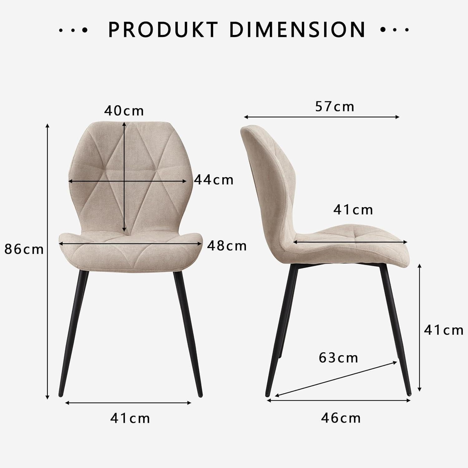 LuxusKollektion Esszimmerstuhl Esszimmerstühle 6er Set gepolstert Metallbeine Beige 6er set – Bild 3 von 5
