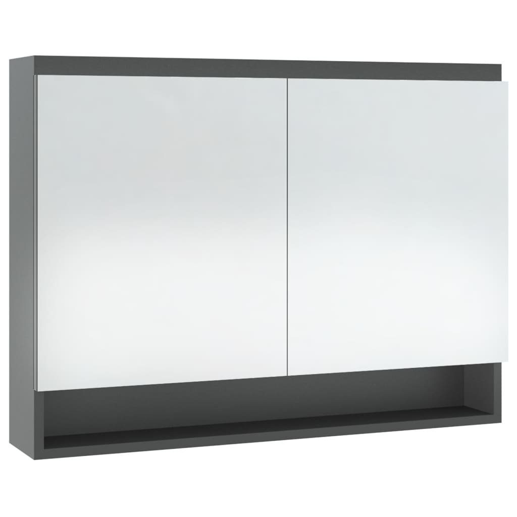 fürs Badezimmerspiegelschrank Spiegelschrank 80x15x60 (1-St) cm vidaXL Bad MDF Grau