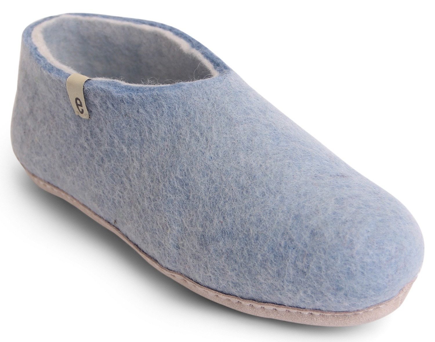Egos Unisex Filzschuh mit Ledersohle Hausschuh