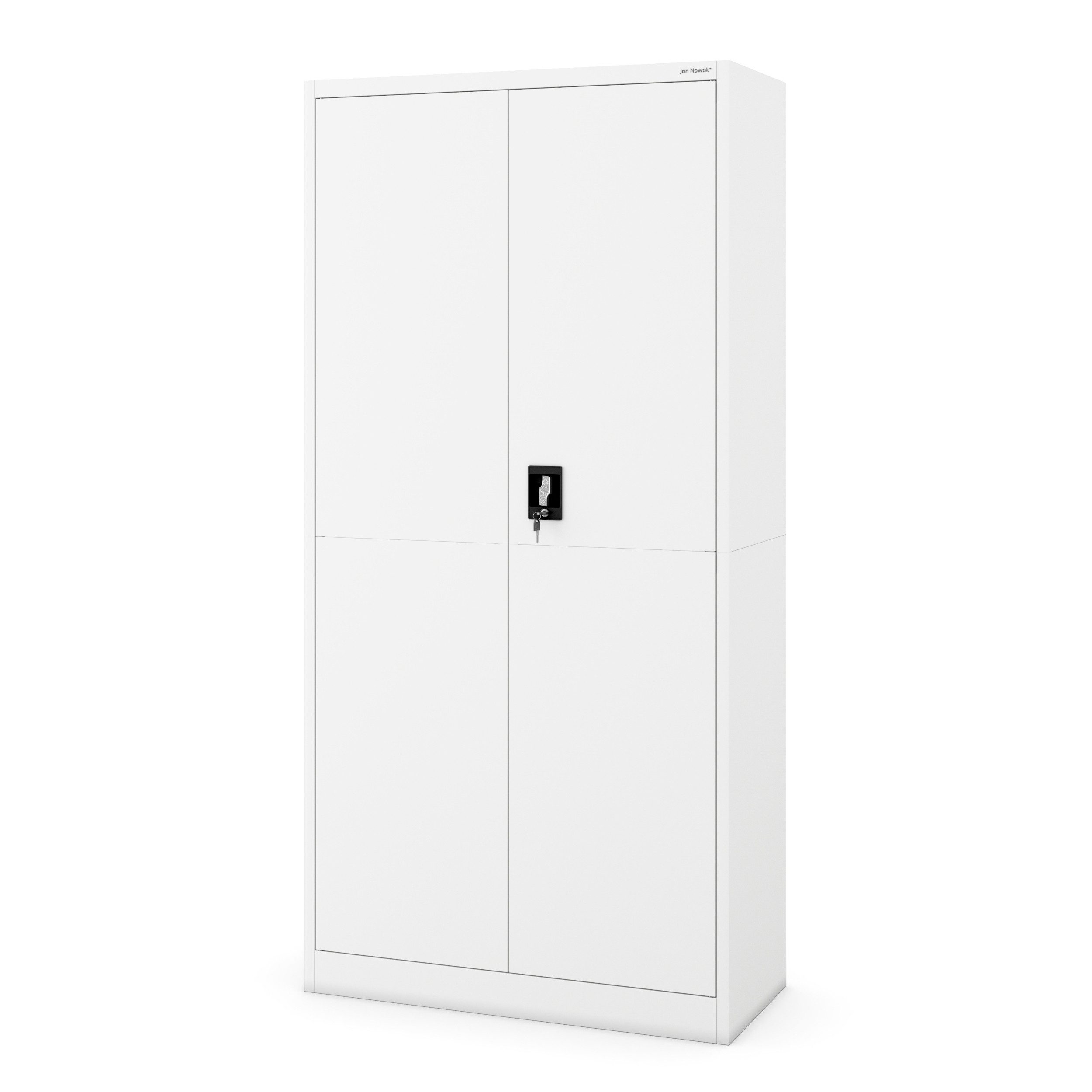 Jan Nowak Mehrzweckschrank Metall Schrank abschließbar 90 cm DAWID Smart 3 Zonen Stahl (0,6 mm Wandmontage möglich PZH-zertifiziert DSGVO-konform) Putzschrank Kleiderstange Schloss 2 Schlüssel robust 3 Farben