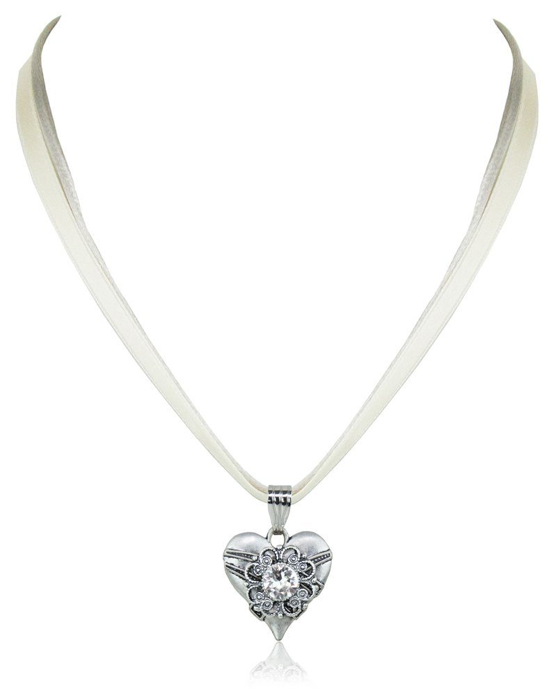 LUISIA® Kette mit Anhänger Halskette "Paula" mit Herzanhänger und Kristall günstig online kaufen