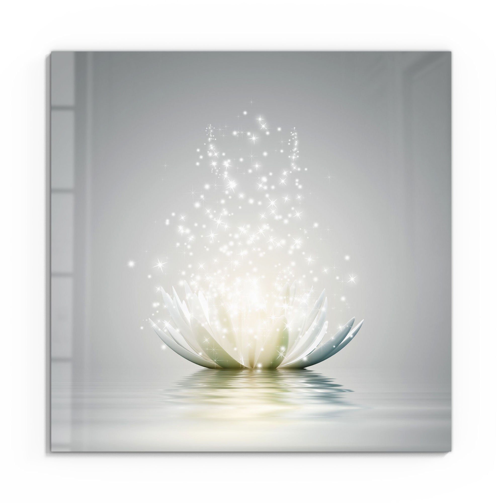 DEQORI Glasbild 'Funkelnde Lotusblüte', 'Funkelnde Lotusblüte', günstig online kaufen