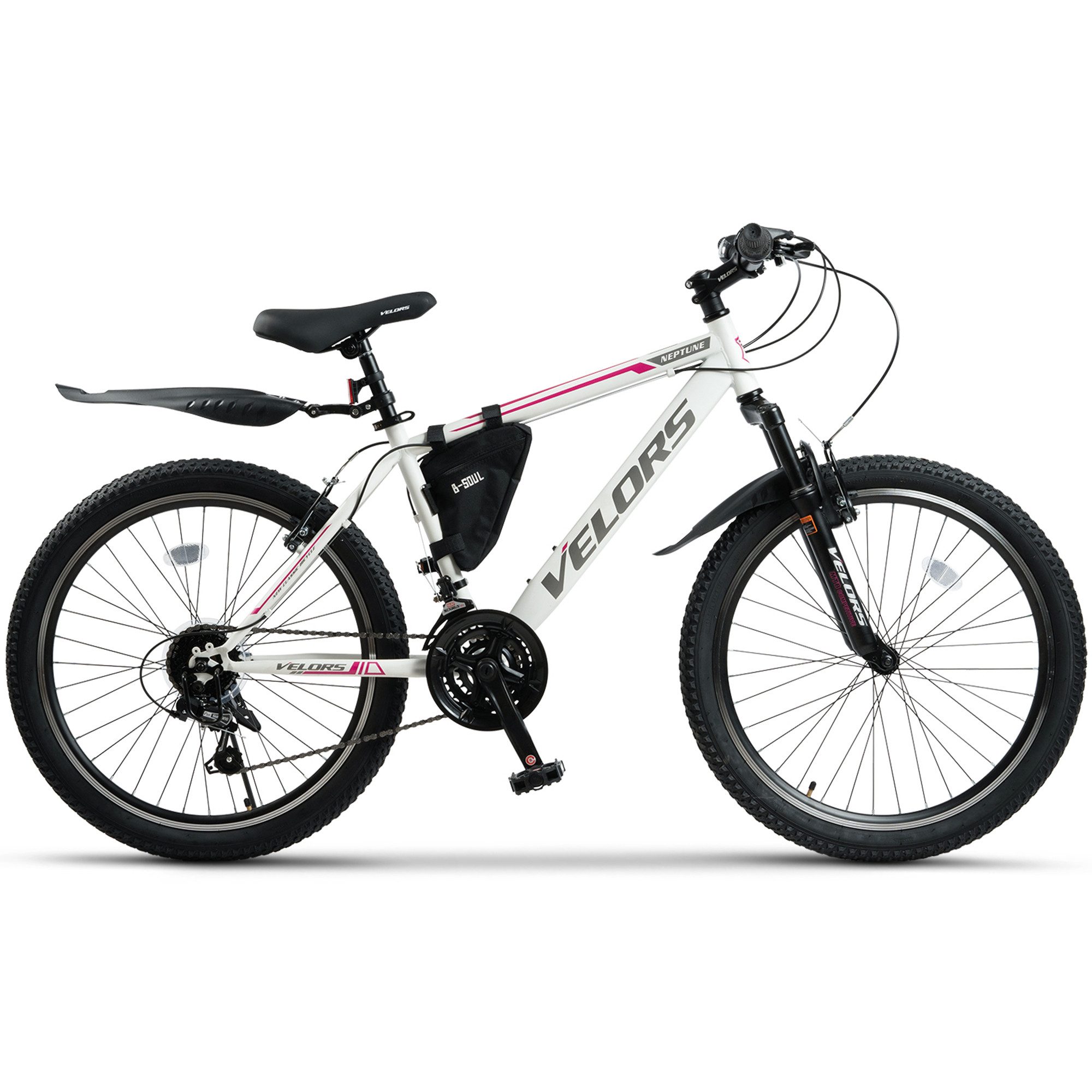 Velors Mountainbike 20, 24 Zoll Fahrrad Kinderfahrrad Mädchen und Jungen, 21 Gang Shimano Tourney Schaltwerk, Kettenschaltung, (mit Fahrtasche), Hochwertiger Rahmen, Jugendfahrrad MTB Hardtail Fahrrad