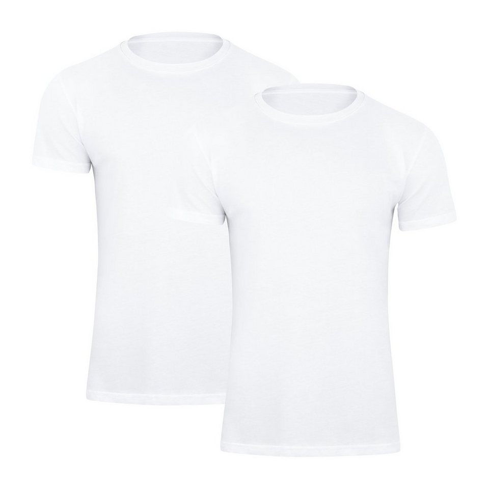 Paolo Renzo T-Shirt (2-tlg) Rundhals Basic T-Shirt O-Neck 2,4 oder 8 Stück  - Shirt mit Rundhalsausschnitt aus 100% Baumwolle - Weiß oder Schwarz