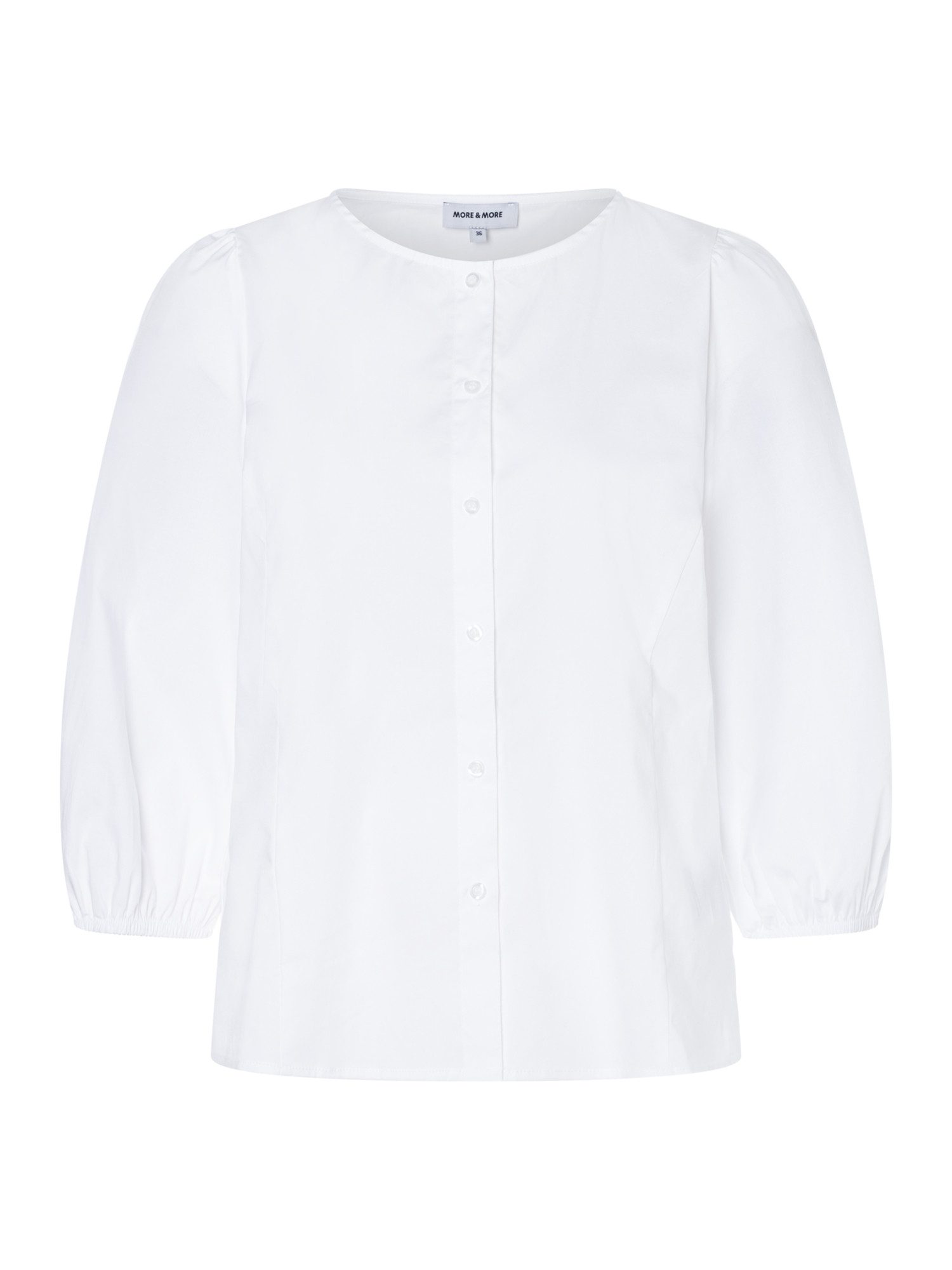 MORE&MORE Klassische Bluse leicht taillierte 3/4 Arm-Bluse, Puffärmel