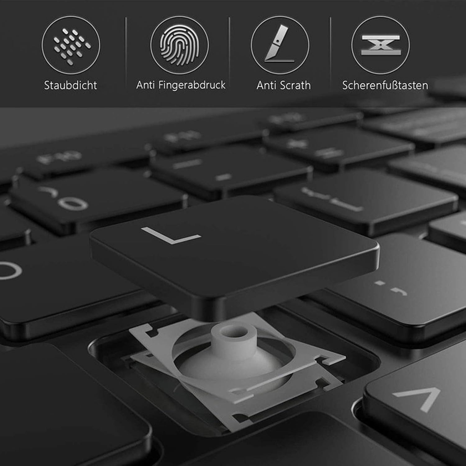 Seenda KS15F 2.4G Ultraflach Wireless Tastatur und Maus Aufladbar Tastatur- und Maus-Set, (aus Aluminium), Funktastatur Dünn für Windows/PC, Computer, Laptop