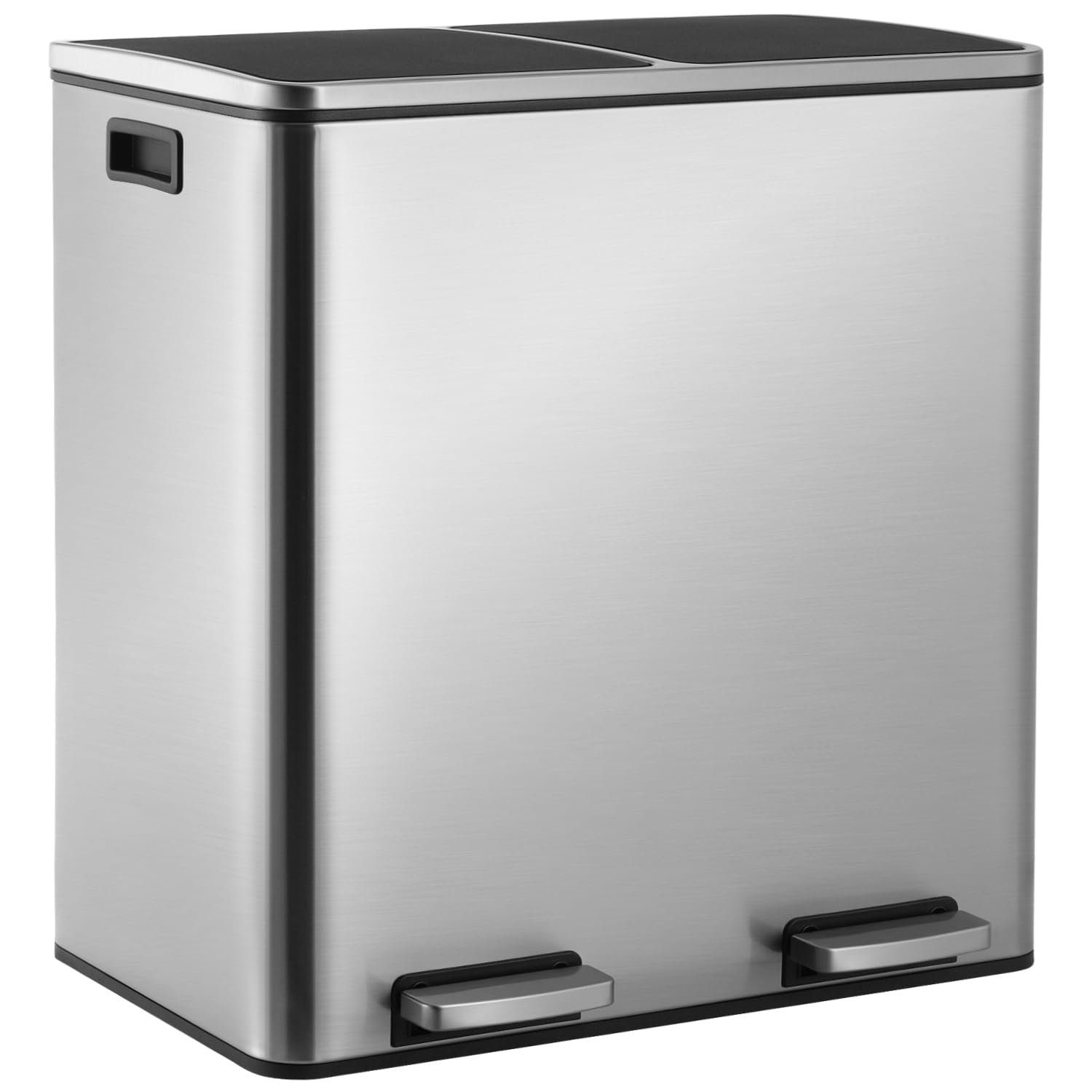 Doppel-Mülleimer 2x 25 Liter – Recyclingbehälter Mit Deckel, 50x55x30 Cm – Für Küche, Bad, Büro
