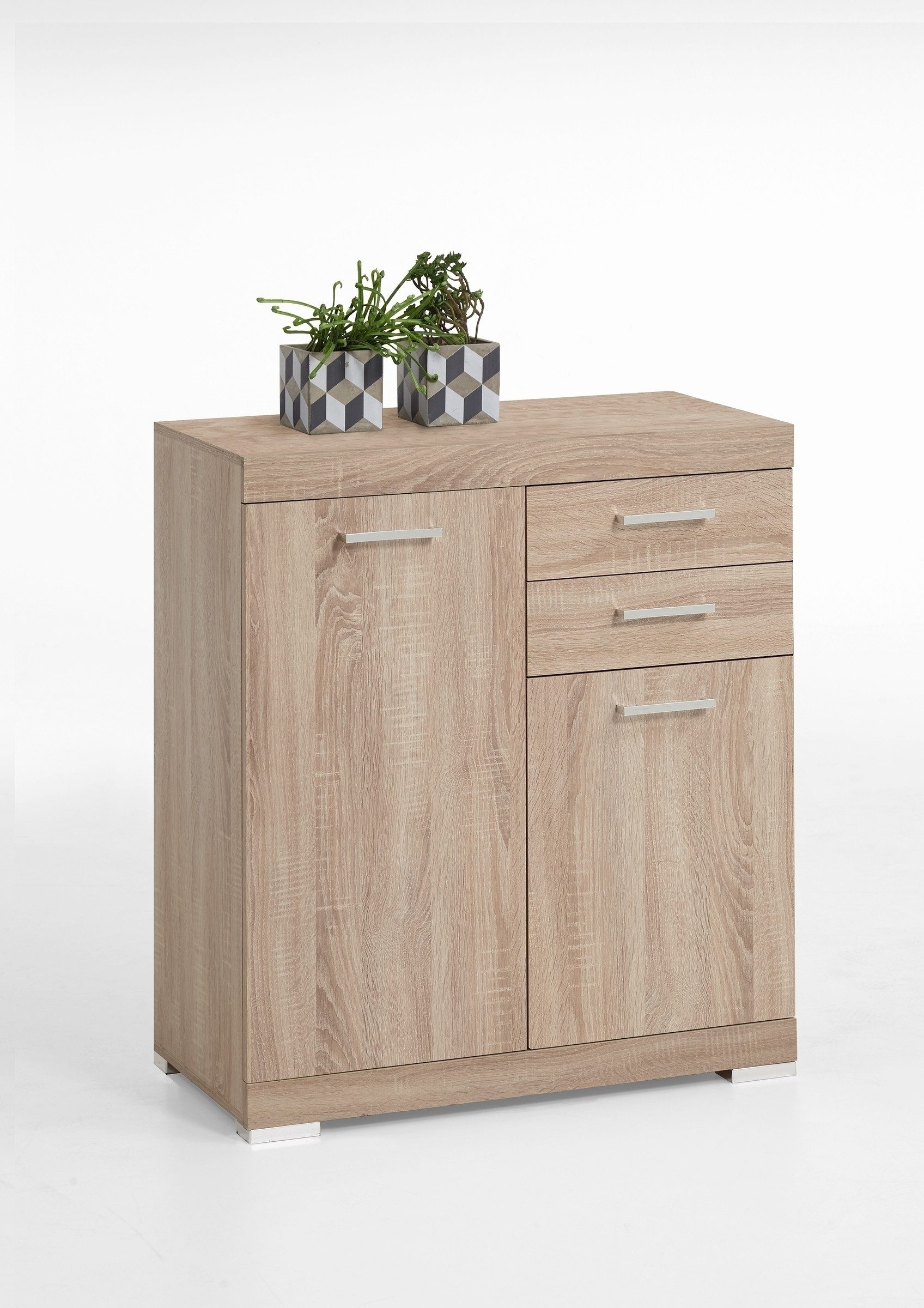 FMD Möbel Kommode in Eiche Dekor - 80x89,9x34,9cm (BxHxT)