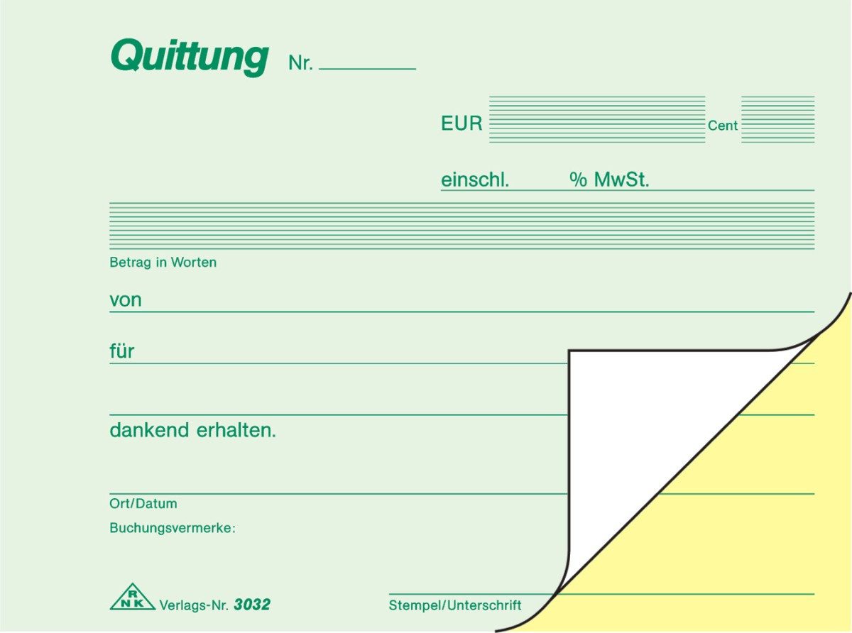 Formularblock Quittungsblock A6 2x40 Blatt selbstdurchschreibend.