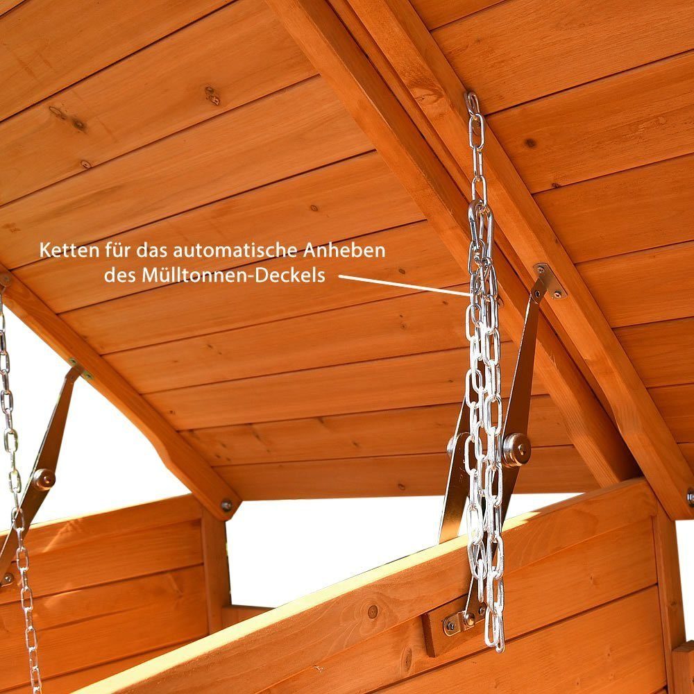 Thumbnail - Melko Mülltonnenbox Mülltonnenverkleidung Mülltonnenbox 240L aus Holz Anbaubox Gartenbox (Stück, 1 St., Box), Deckel mit...
