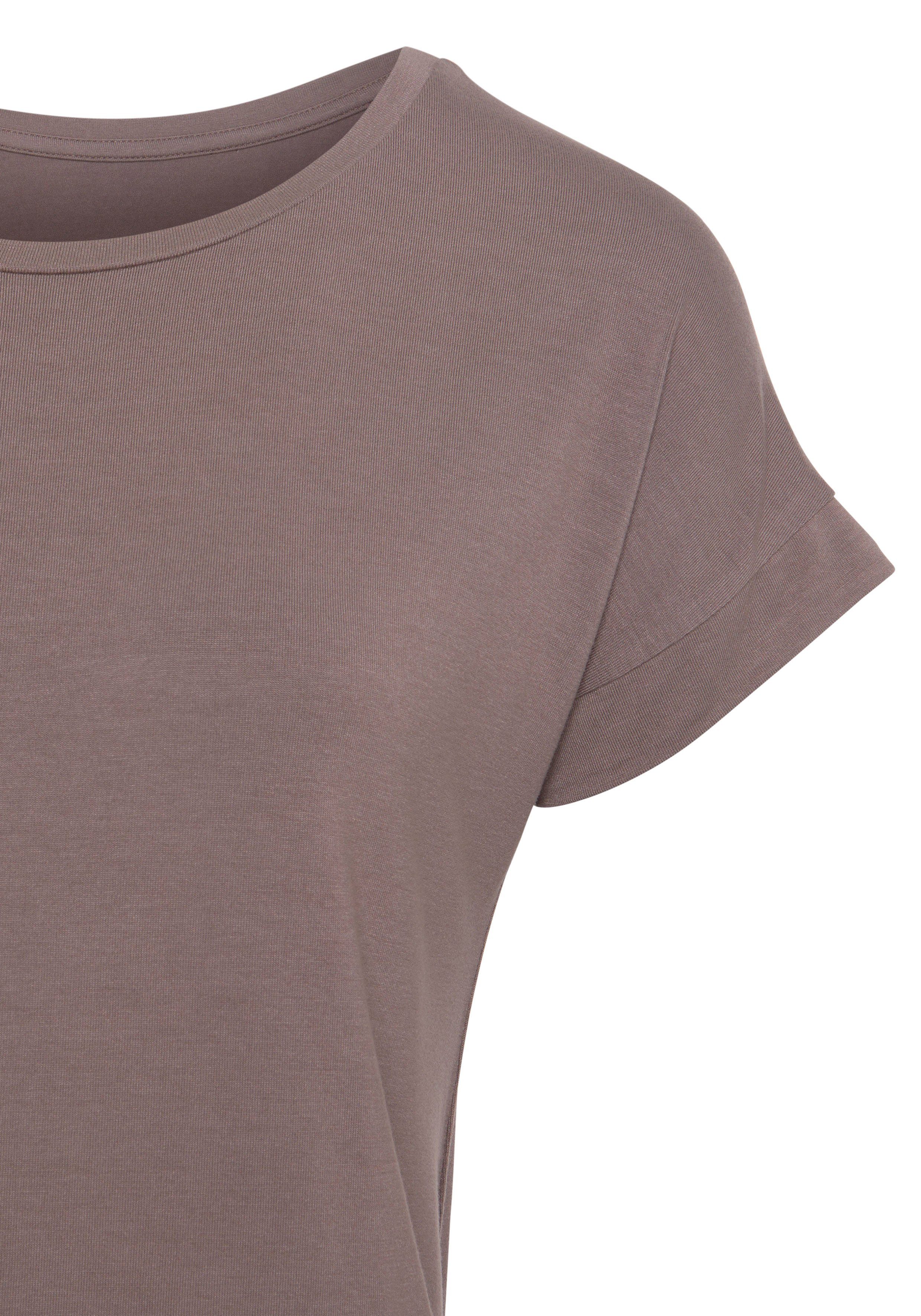 Vivance Kurzarmshirt mit Gummizug im Bund aus weichem Viskose-Stretch