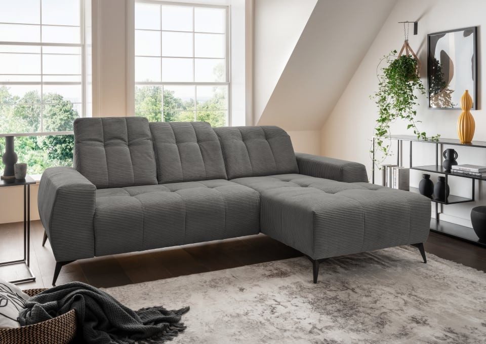 Myhomelando Ecksofa Summer Cord, mit Elektrofunktion, verstellbaren Kopflehnen, hochwertiger Cord-Stoff