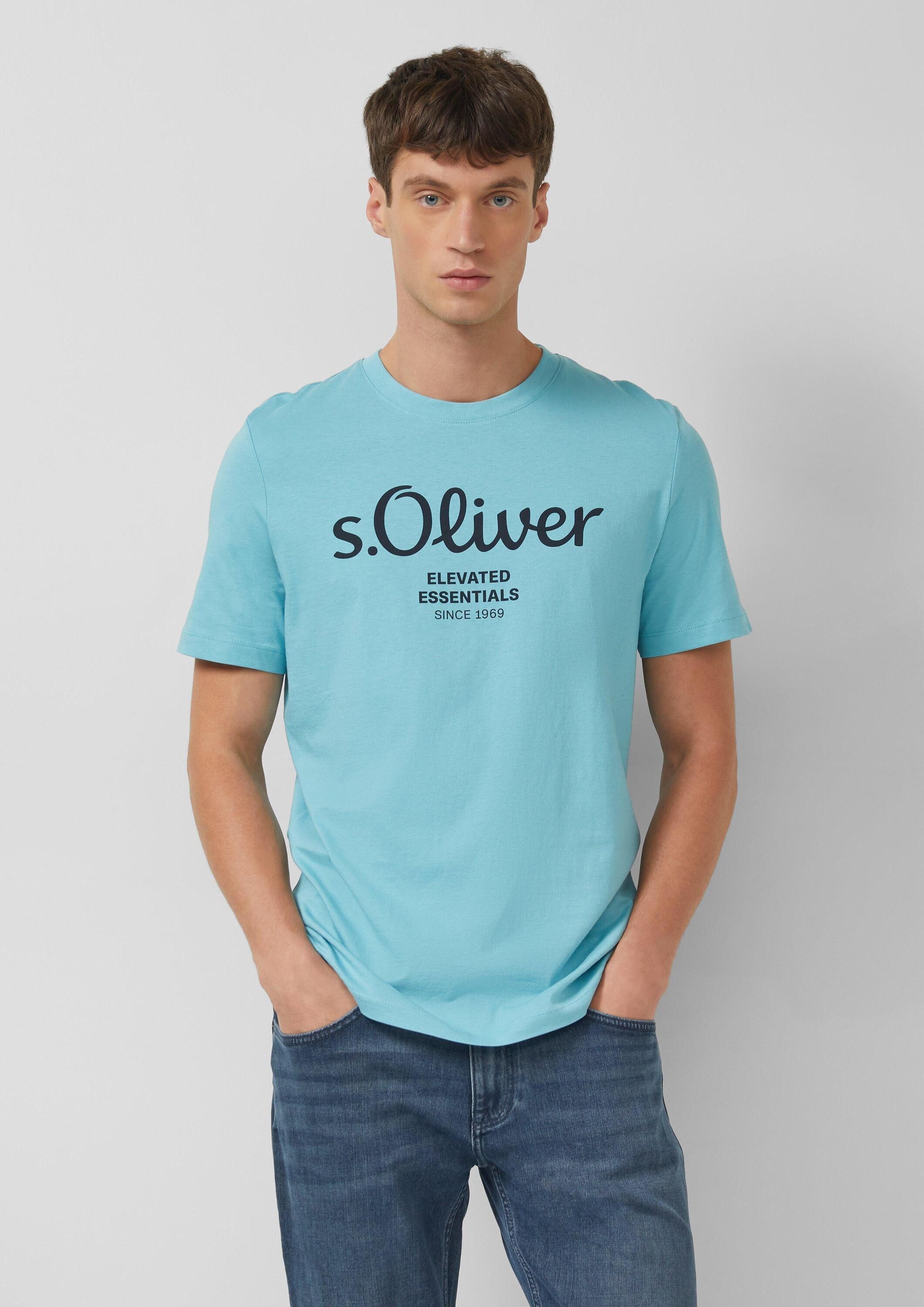 s.Oliver Kurzarmshirt T-Shirt Baumwoll-T-Shirt mit Logo-Print günstig online kaufen