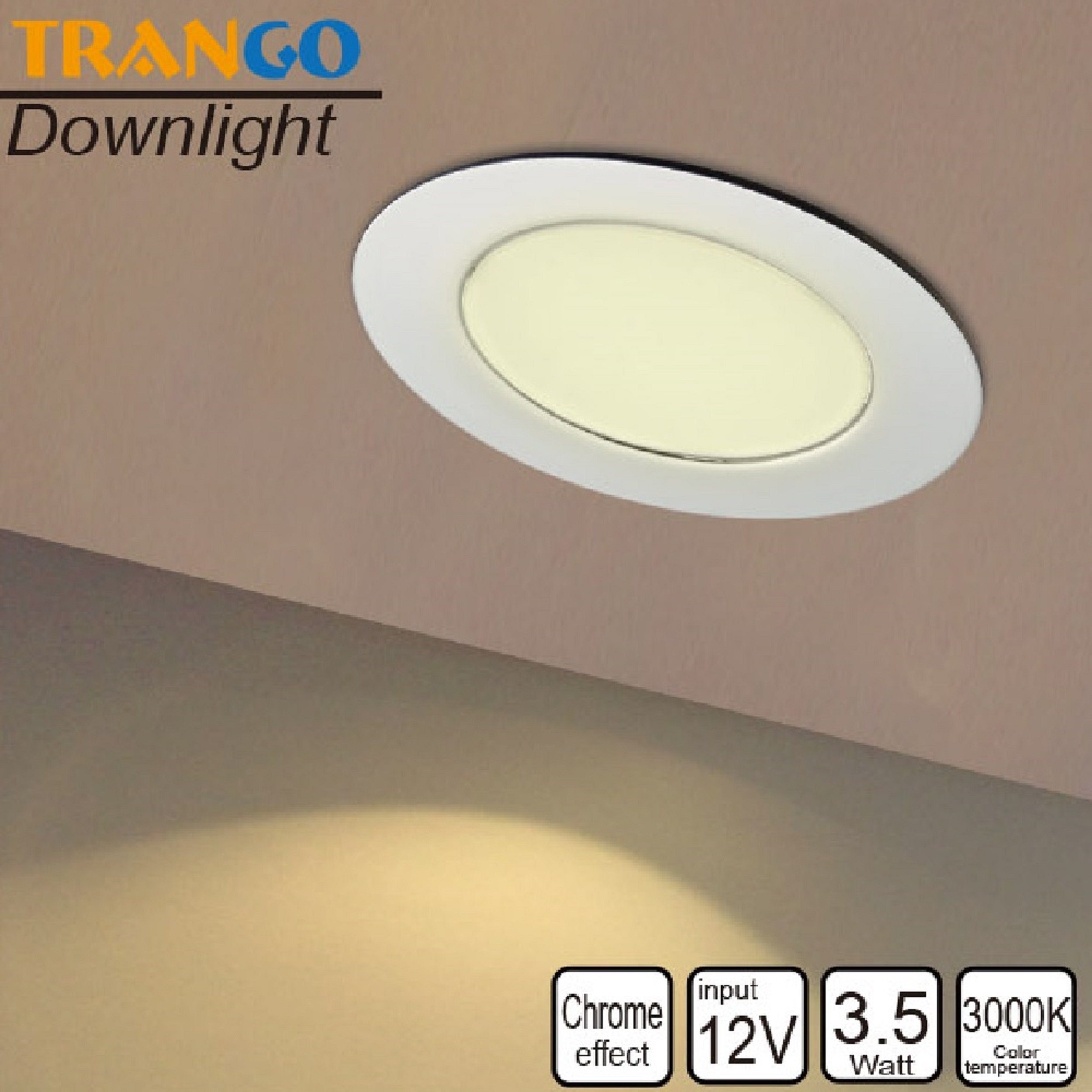 TRANGO LED Einbauleuchte, 1er Set G4E-018 LED Möbeleinbaustrahler I 12 Volt AC/DC I Einbauleuchte I Möbeleinbauleuchte in Chrom I Strahler zum Ersetzen herkömmlicher Möbelleuchten mit MR16, G4, GU5.3 Fassung, Küche I Wohnzimmer I Schrank