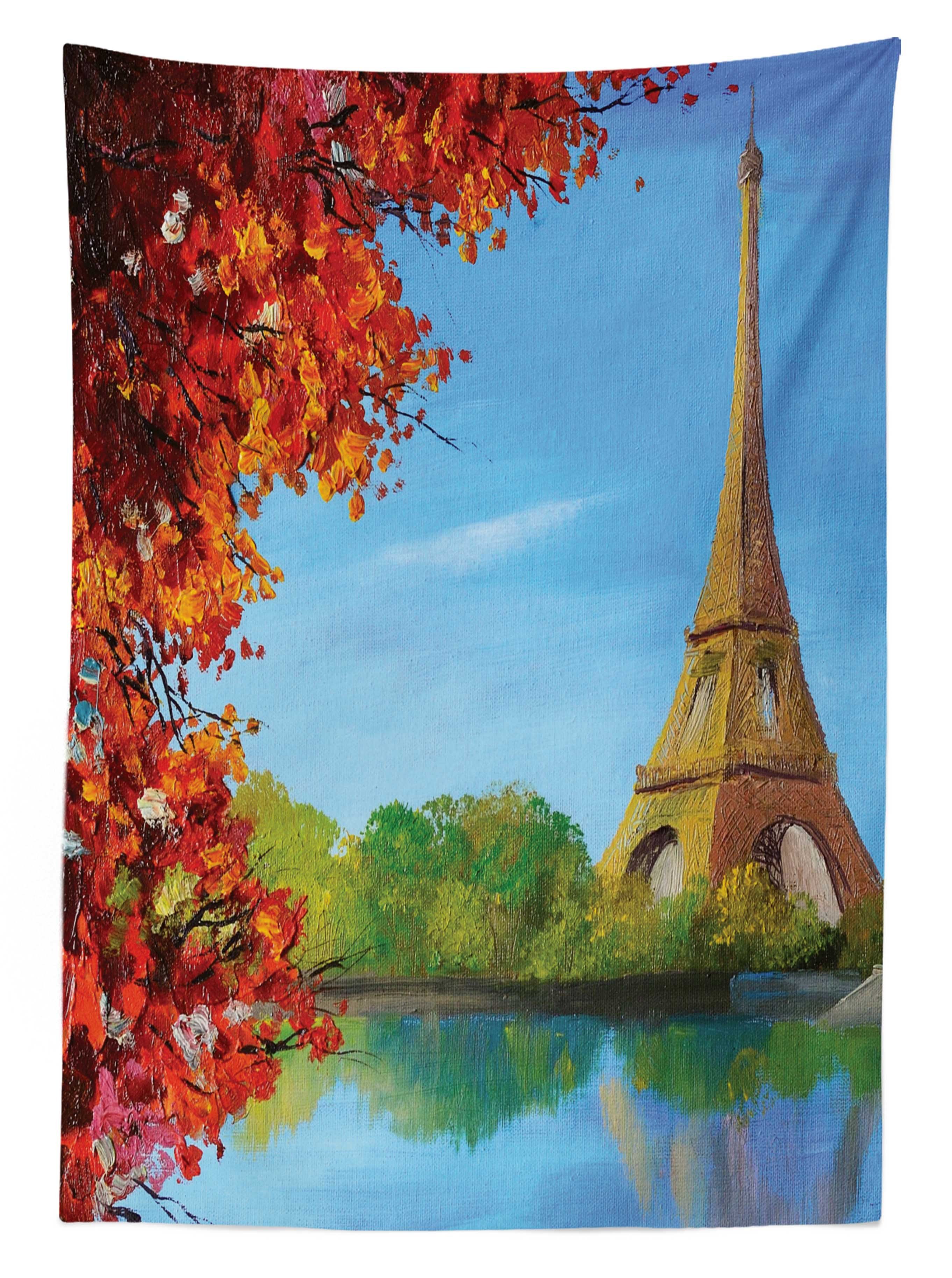 Waschbar Paris Bereich Klare Farbfest Außen Für geeignet Herbst-Eiffelturm-Malerei den Tischdecke Farben, Abakuhaus