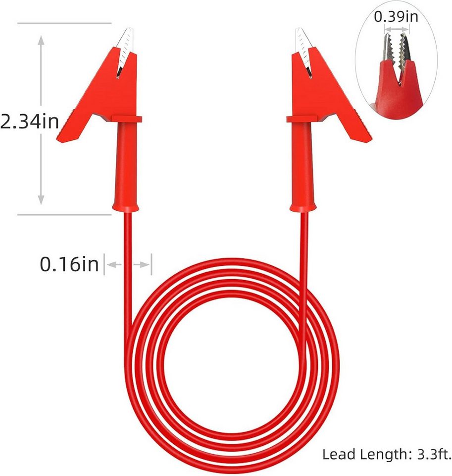 Thumbnail - FELIXLEO Krokodilklemme 5 Stück krokodilklemmen mit kabel Multimeter Messleitung 5 Farben, 1-tlg.