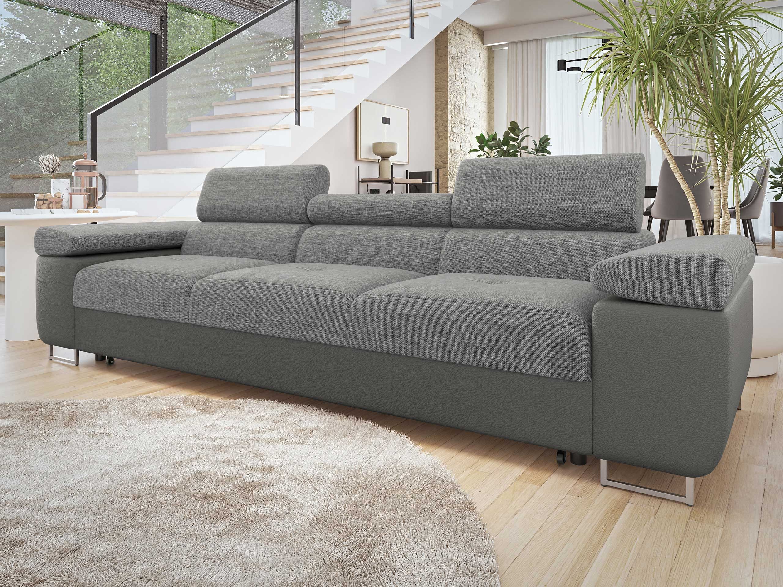 MIRJAN24 Schlafsofa Torezio 3 Bis, mit Schlaffunktion, Einstellbare Kopfstützen, 263x102x70-90 cm