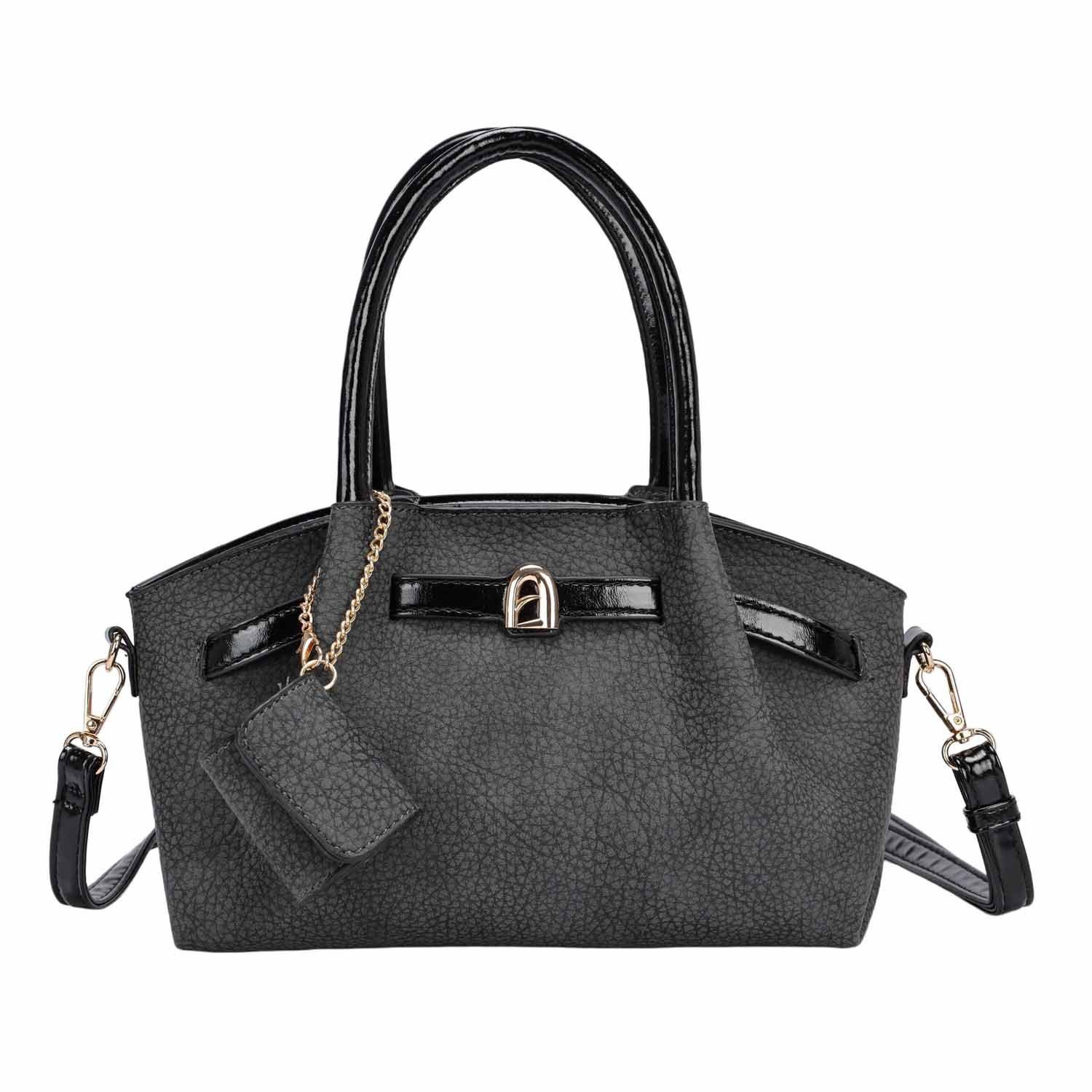 ITALYSHOP24 Schultertasche Damen Tasche Tote Bag Handtasche Crossbody Umhängetasche Leder Optik, Business Henkeltasche Bodybag Damentasche CrossOver Freizeit City Bag
