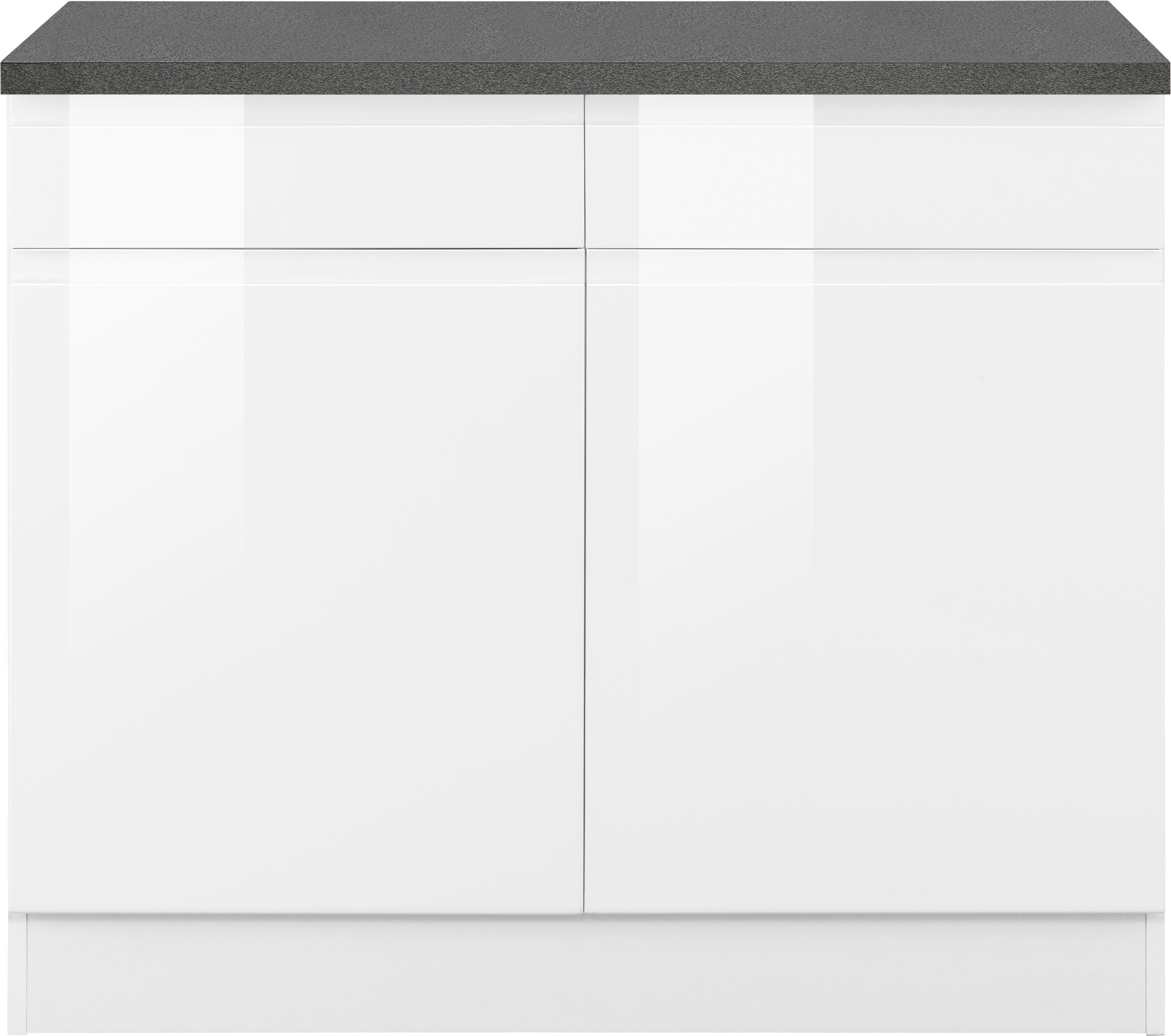 KOCHSTATION Unterschrank KS-Virginia 100 cm breit, mit 2 Türen und 2 Schubkästen