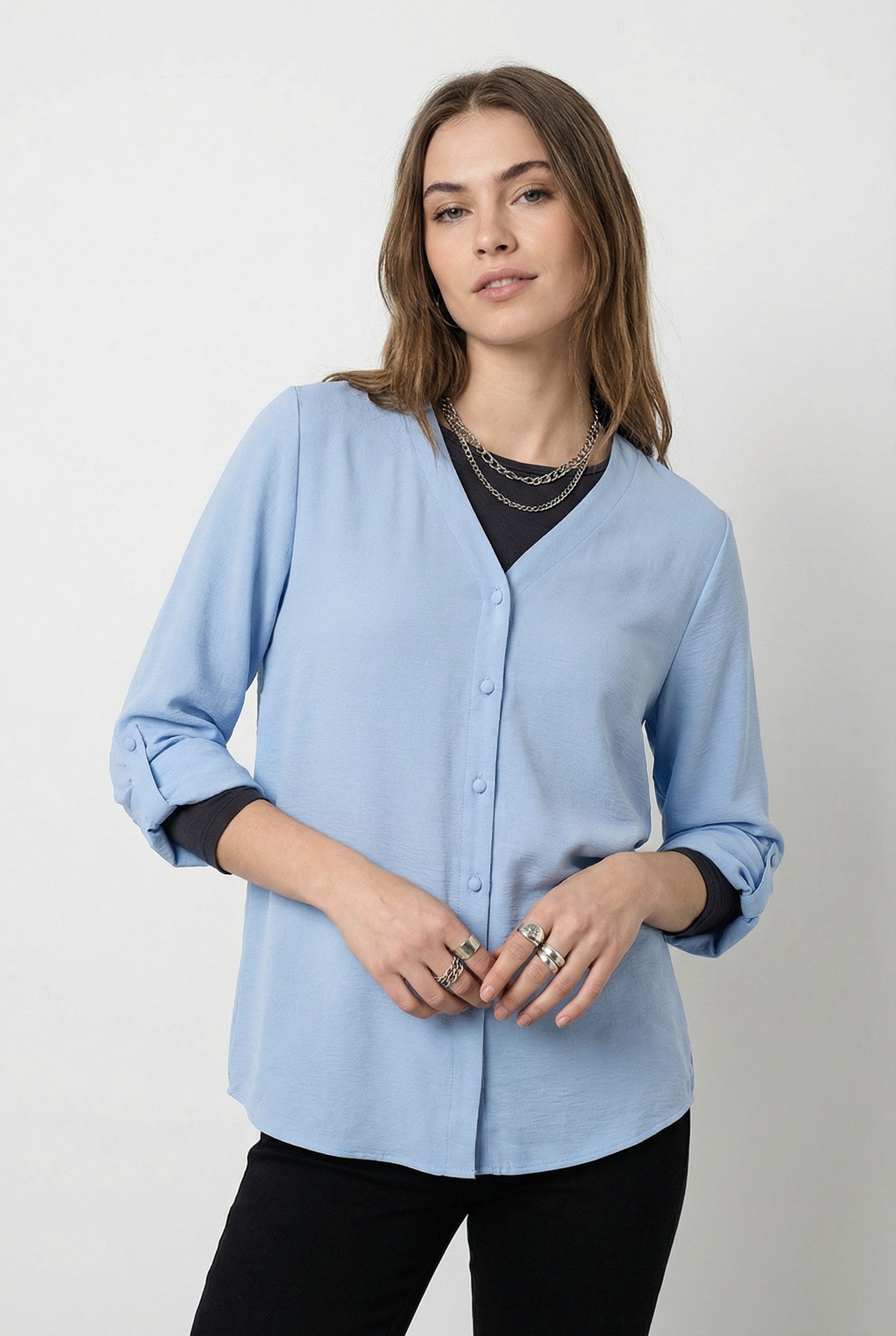 ONLY Shirtbluse ONLJANA METTE V-NECK LS SHIRT NOOS WVN