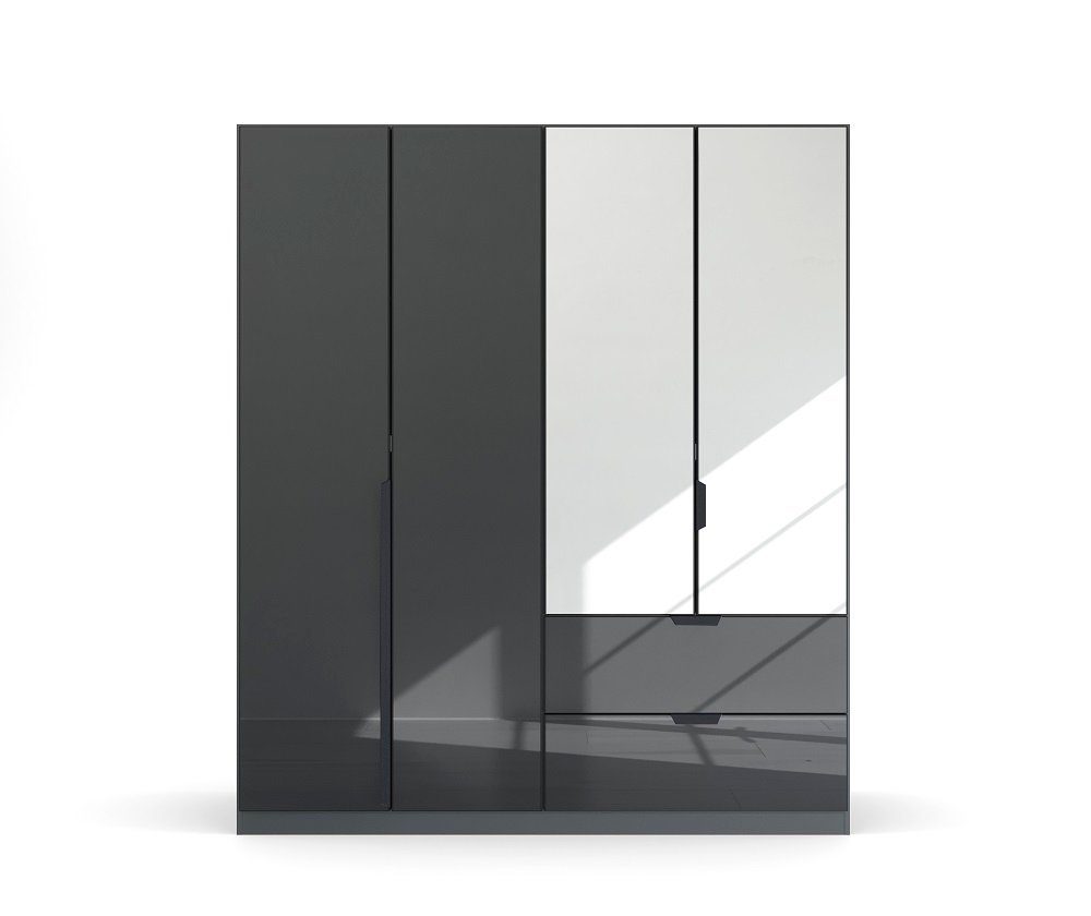 Schubkäste Spiegeltüren Möbel Rauch Kleiderschrank & mit Modern, Drehtürenschrank Kleiderschrank