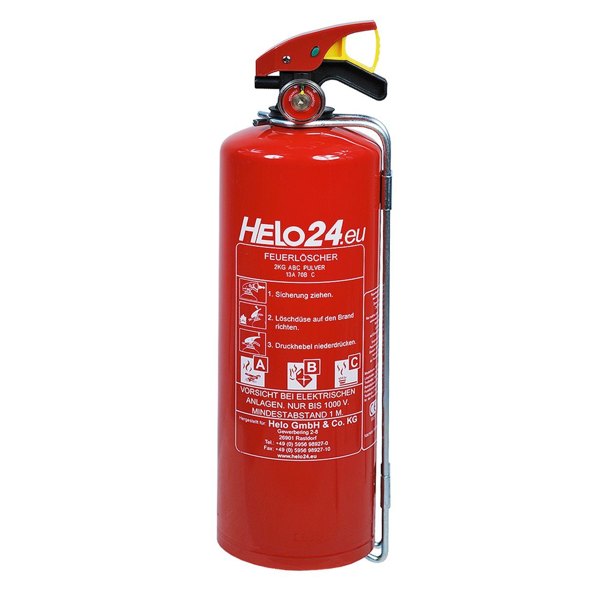 HELO24 Pulver-Feuerlöscher 1 x 2kg D2