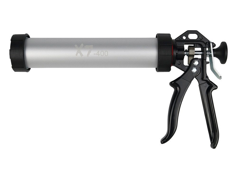 IRION Kartuschenpistole Irion X7-400 Dichtstoff Alurohrpresse 400ml Kartuschen oder Beutel, 310 ml, Gummierter Griff und Abzug