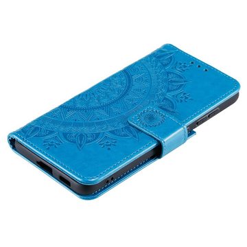 CoverKingz Handyhülle Hülle für Samsung Galaxy S21 FE Handyhülle Flip Case Cover Tasche 16,5 cm (6,5 Zoll), Klapphülle Schutzhülle mit Kartenfach Schutztasche Motiv Mandala