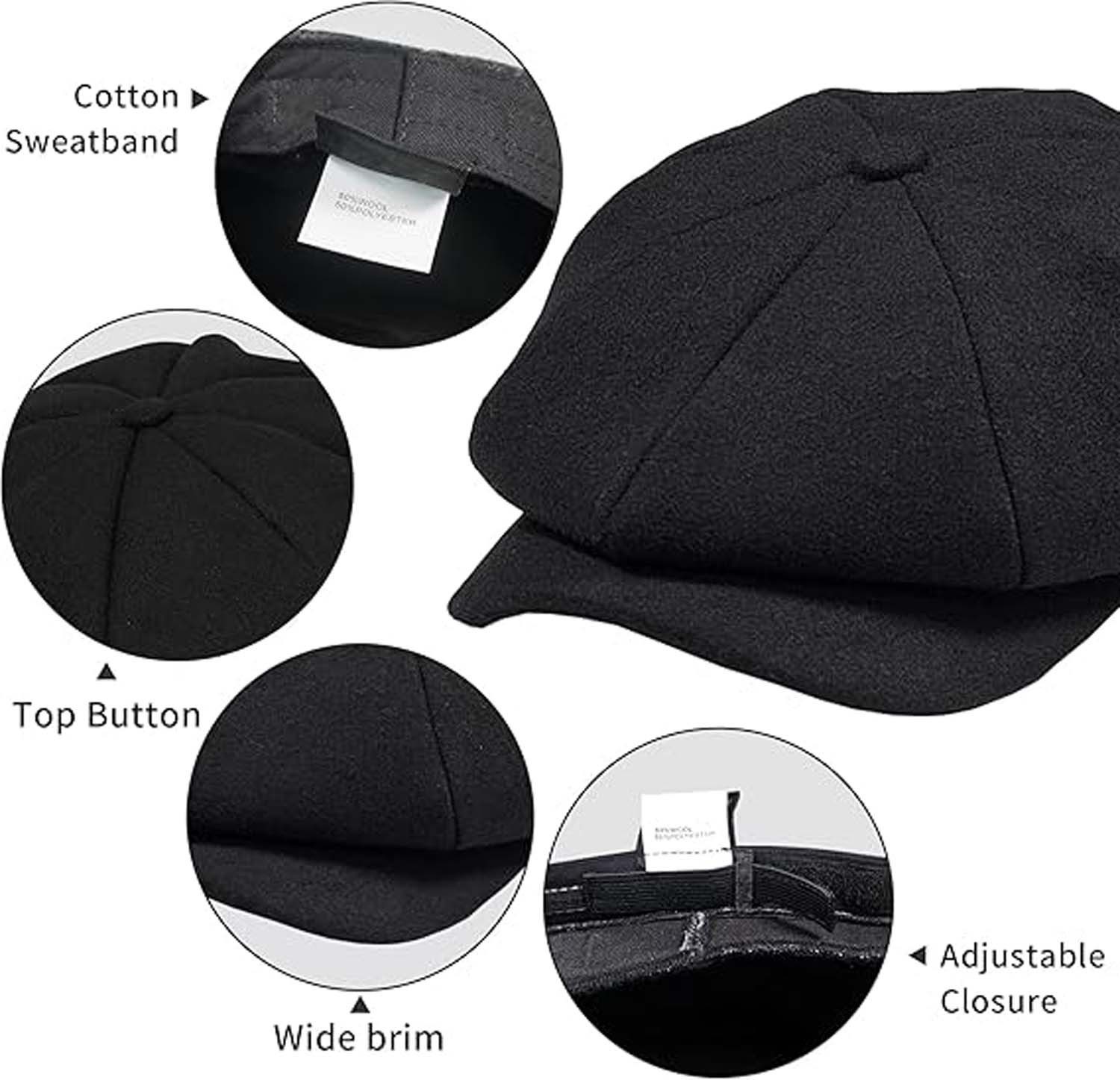 Coonoor Baskenmütze Wollmischung Schirmmützen Unisex Schiebermütze
