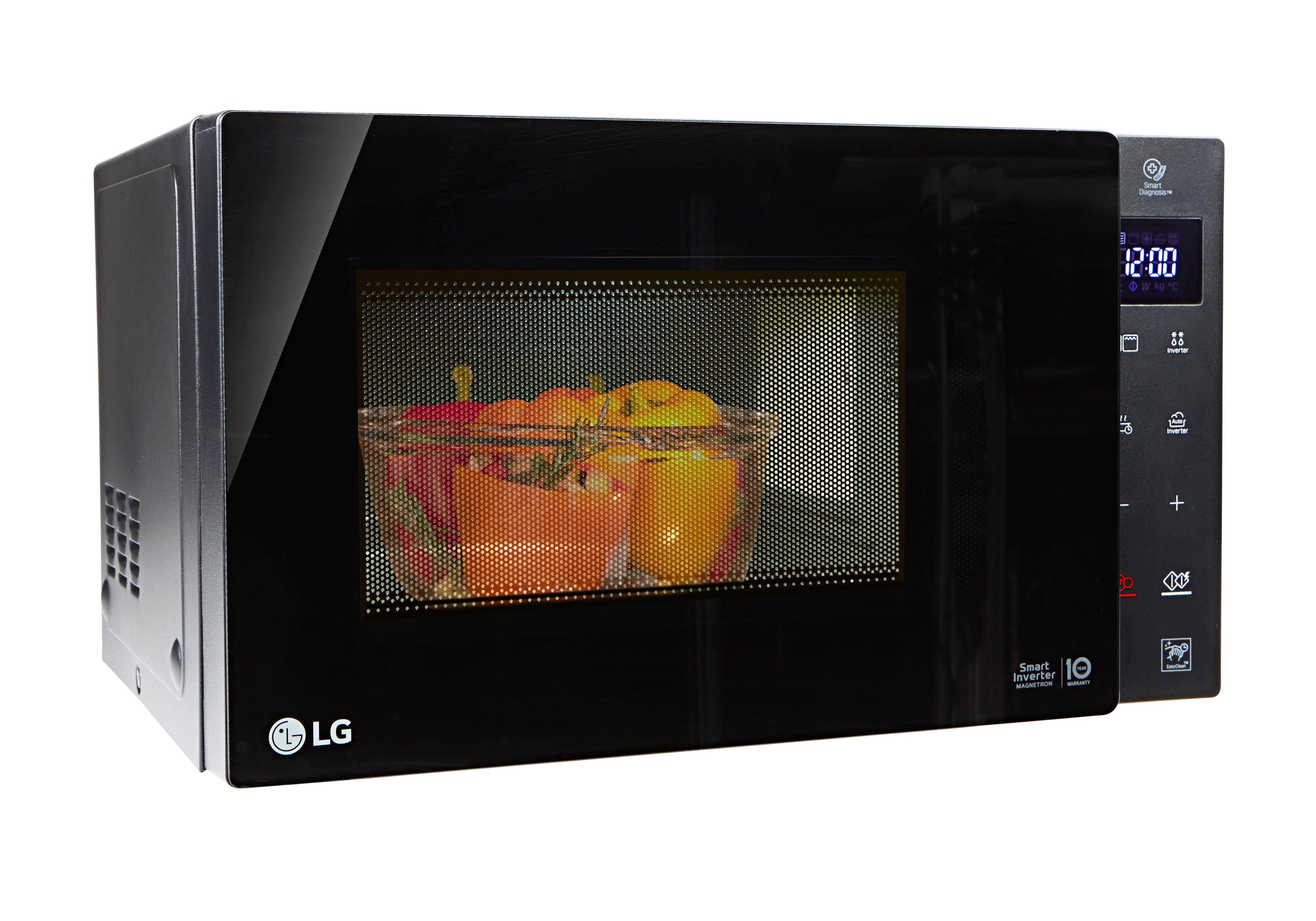 LG Mikrowelle MH 6535 GIS, (25 L, 1000 Watt) mit Quarzgrill, Smart Inverter Technologie & EasyClean, Grill, 25 l, echte Glasfront