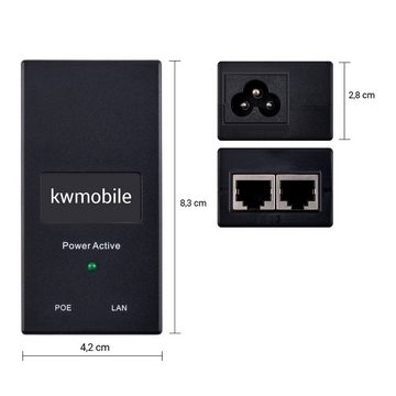 kwmobile PoE Injector Adapter Power over Ethernet 48V 24W IEEE 802.3af Netzwerk-Adapter, 4,20 cm