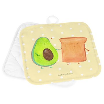 Mr. & Mrs. Panda Topflappen Avocado Toast - Gelb Pastell - Geschenk, Liebe, Gesund, Hochzeit, Top, (1-tlg), Hitzebeständig