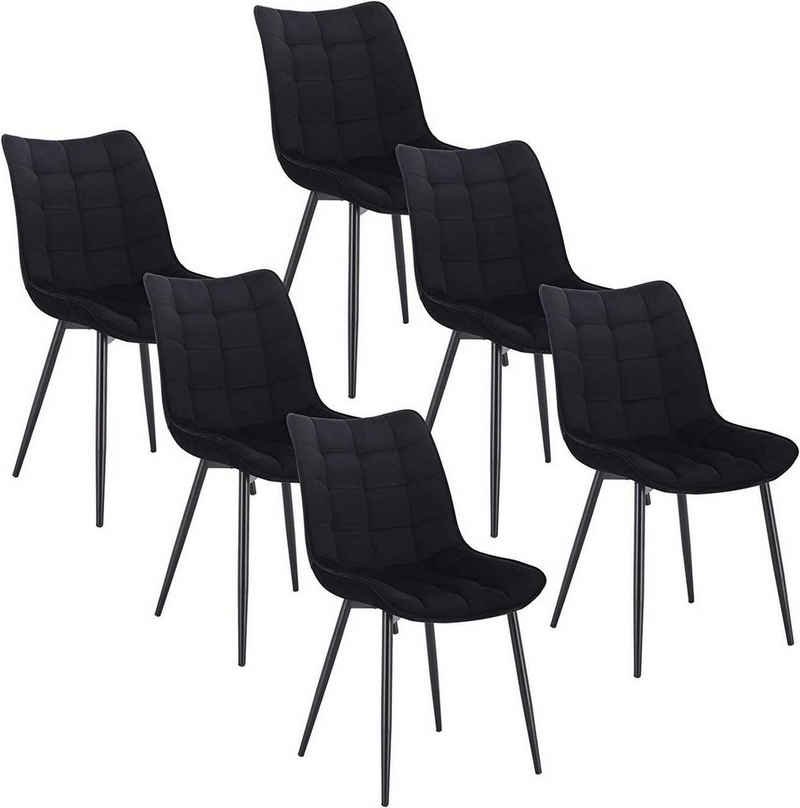 Woltu 4-Fußstuhl (6 St), Küchenstuhl Polsterstuhl Design Stuhl, aus Samt