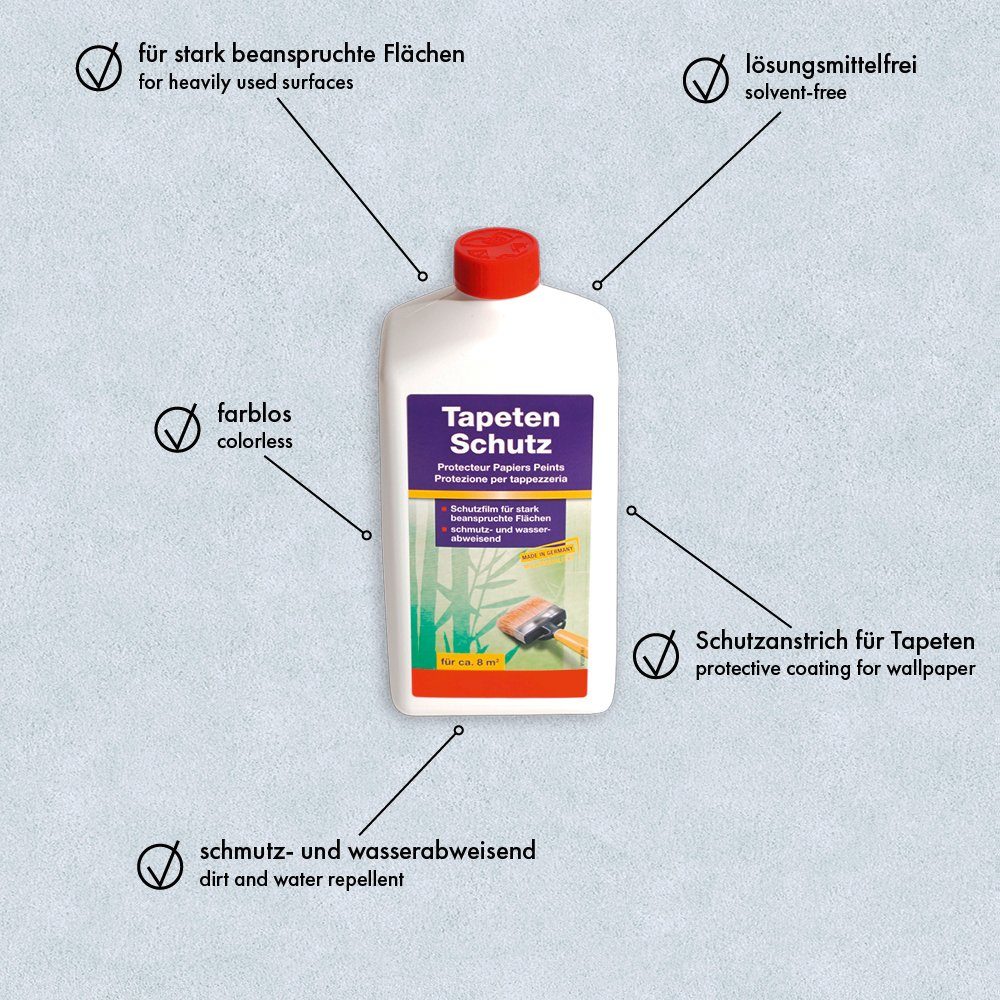A.S. Création Tapetenschutz Elefantenhaut Wand- und Tapetenschutz, für innen, schmutz- und wasserabweisend, farblos, 1 L – Bild 4 von 5