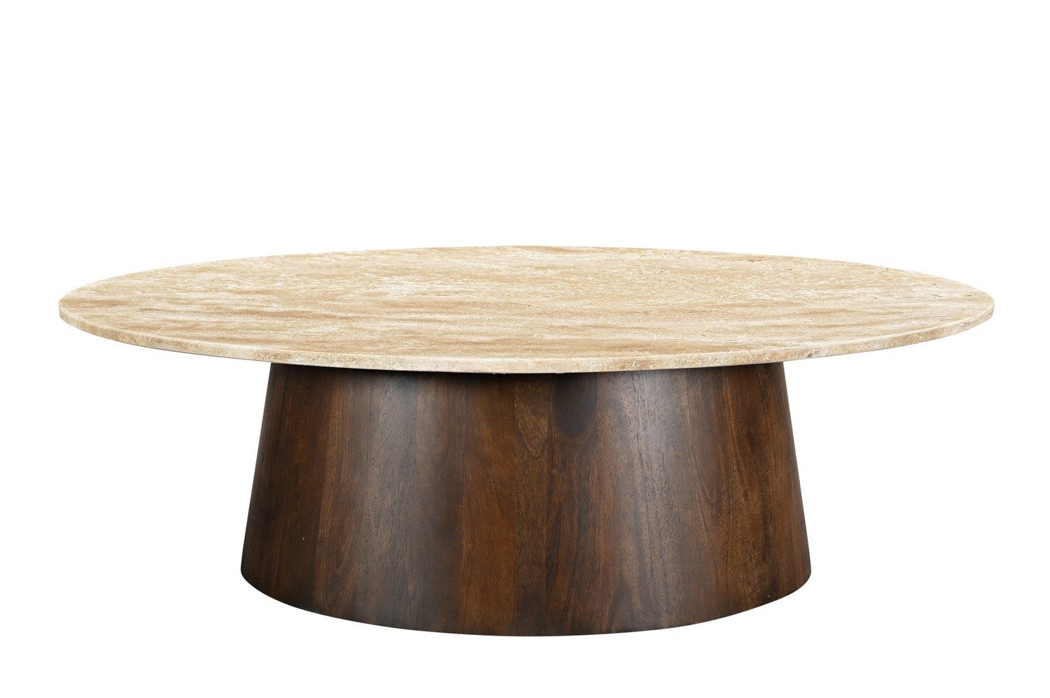 Beistelltisch Couchtisch Brix 120x65x36 cm Mangoholz Traverin Natur