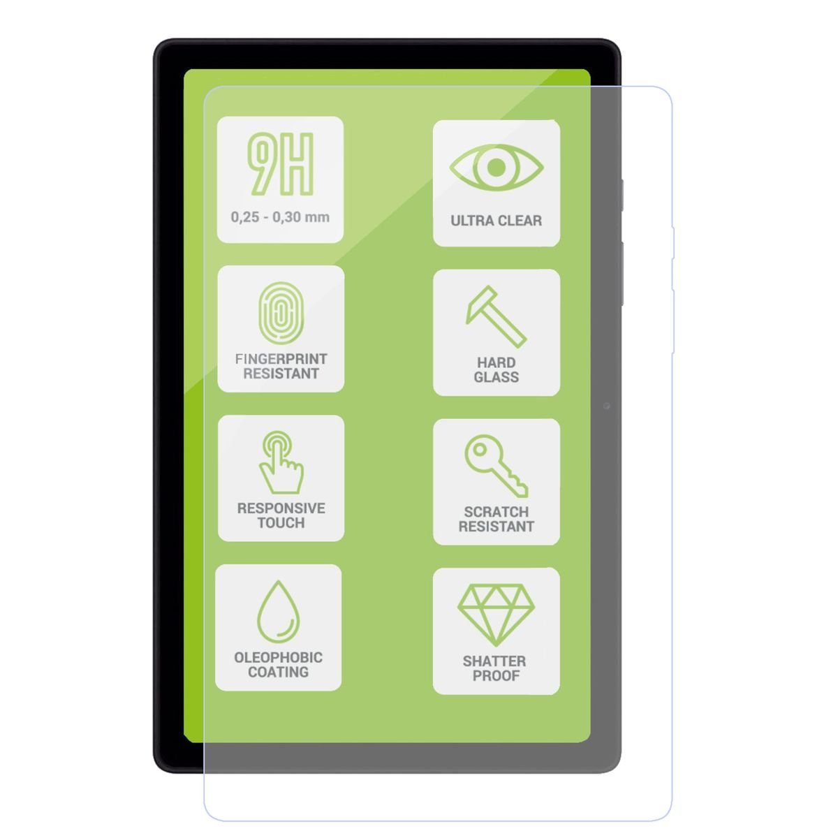 Wigento Tablet-Hülle Für Samsung Galaxy Tab S10 Lite / S10 FE / S9 FE H9 Hart Glas Schutz