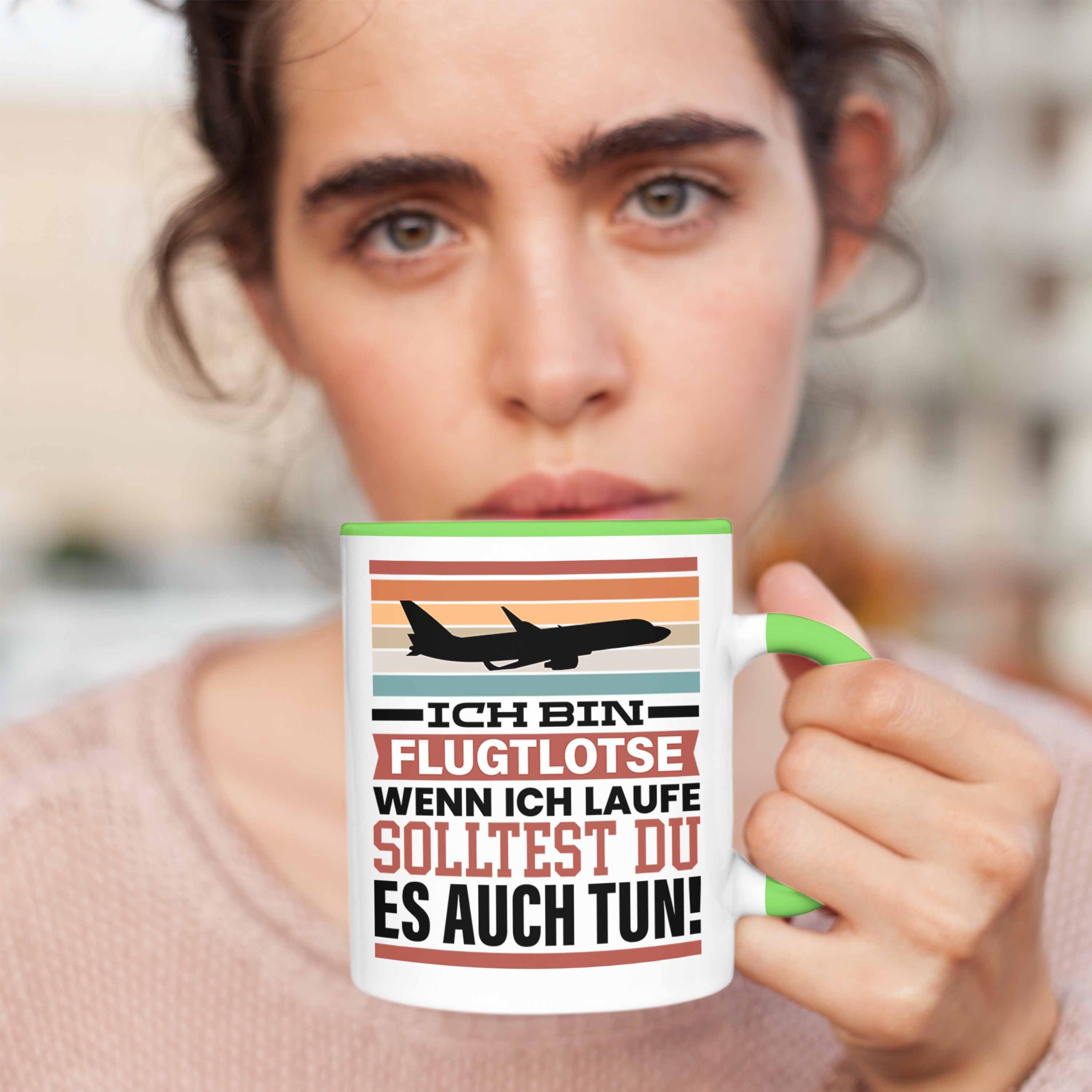 Trendation Männer Flughafen Geschenkidee Tasse Spruch Ich Geschenk Wenn Tasse Fluglotse Grün