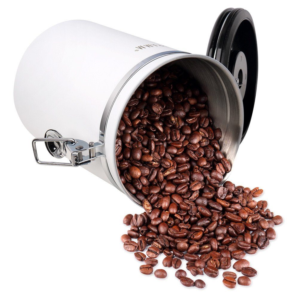 aus 1800 ml mit 19cm Kaffeebehälter Dosierlöffel 10 matt Schramm® Kaffeedosen in Schramm Kaffeedose Edelstahl Höhe: Farben Kaffeedose weiß