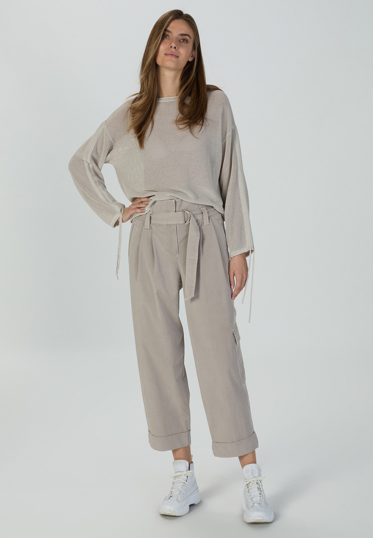 MARC AUREL Rundhalspullover im Metallic-Look günstig online kaufen